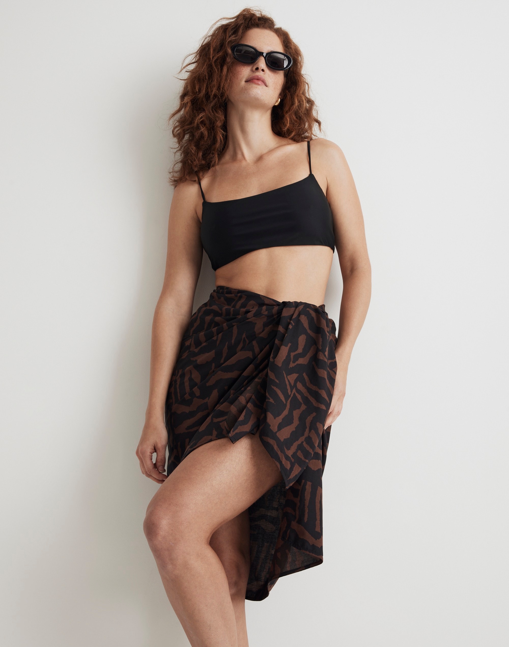 Crinkle Cotton Sarong in Abstract Animal