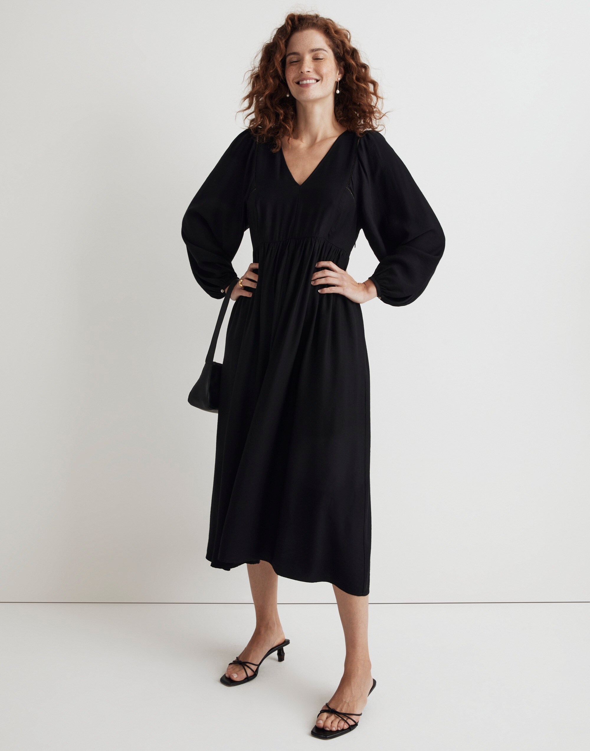 Petite V-Neck Empire Midi Dress