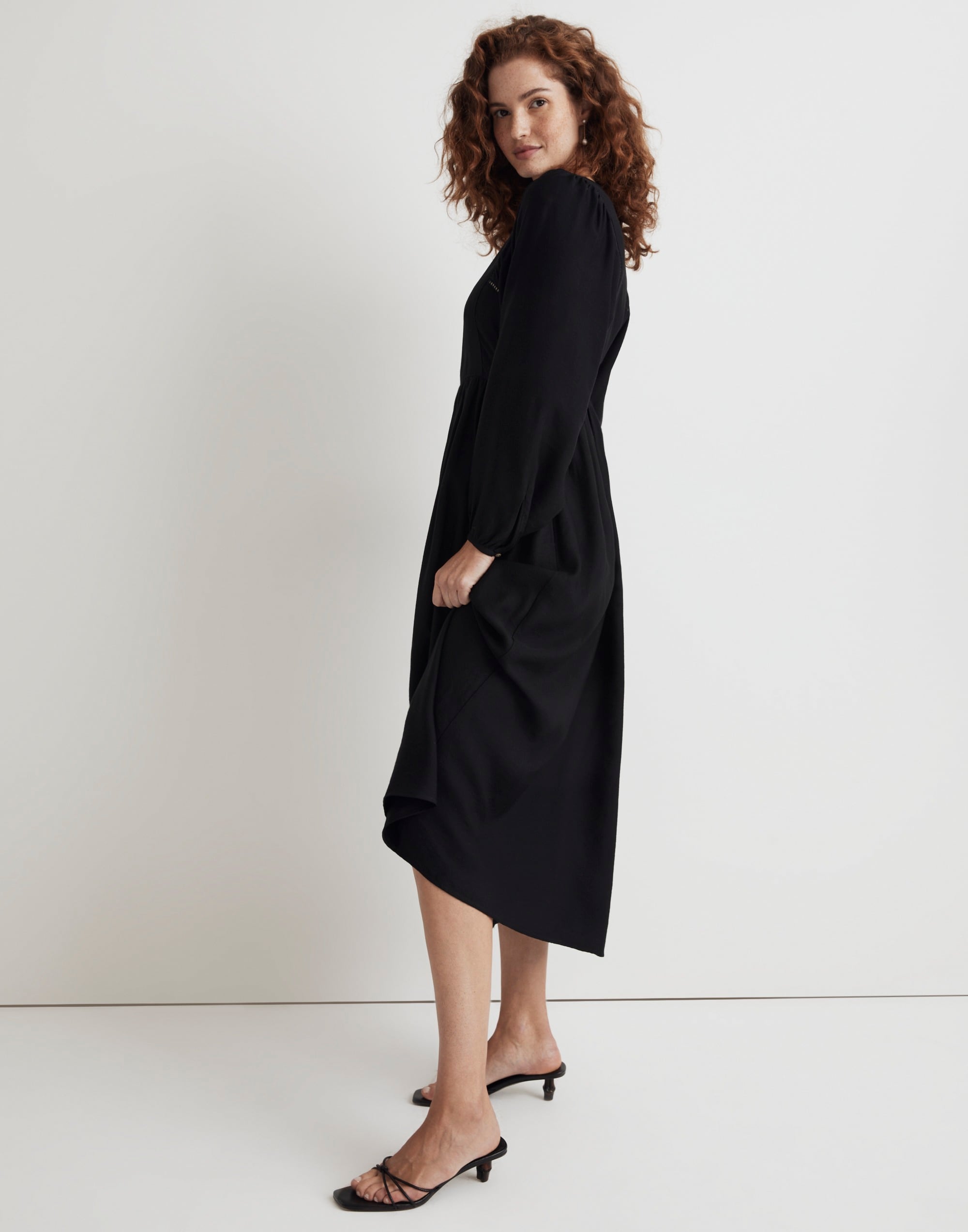 Petite V-Neck Empire Midi Dress