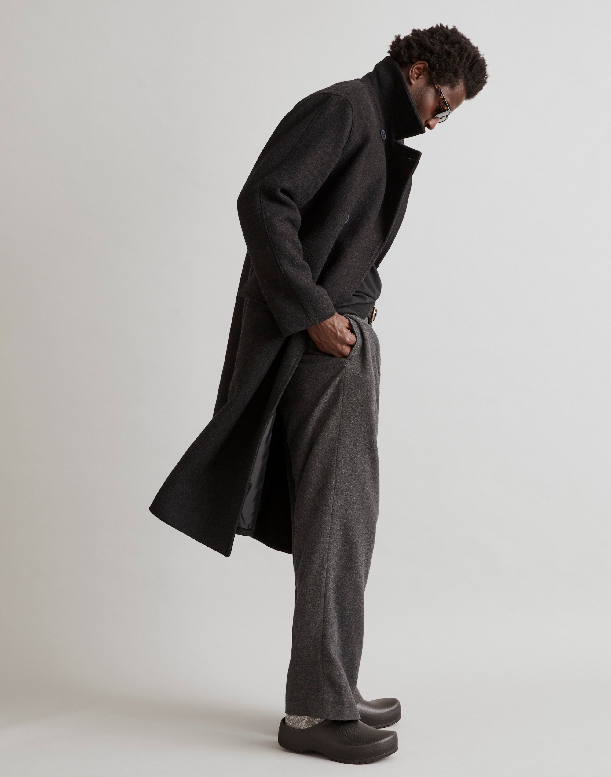 Double-Breasted Topcoat in Italian Fabric