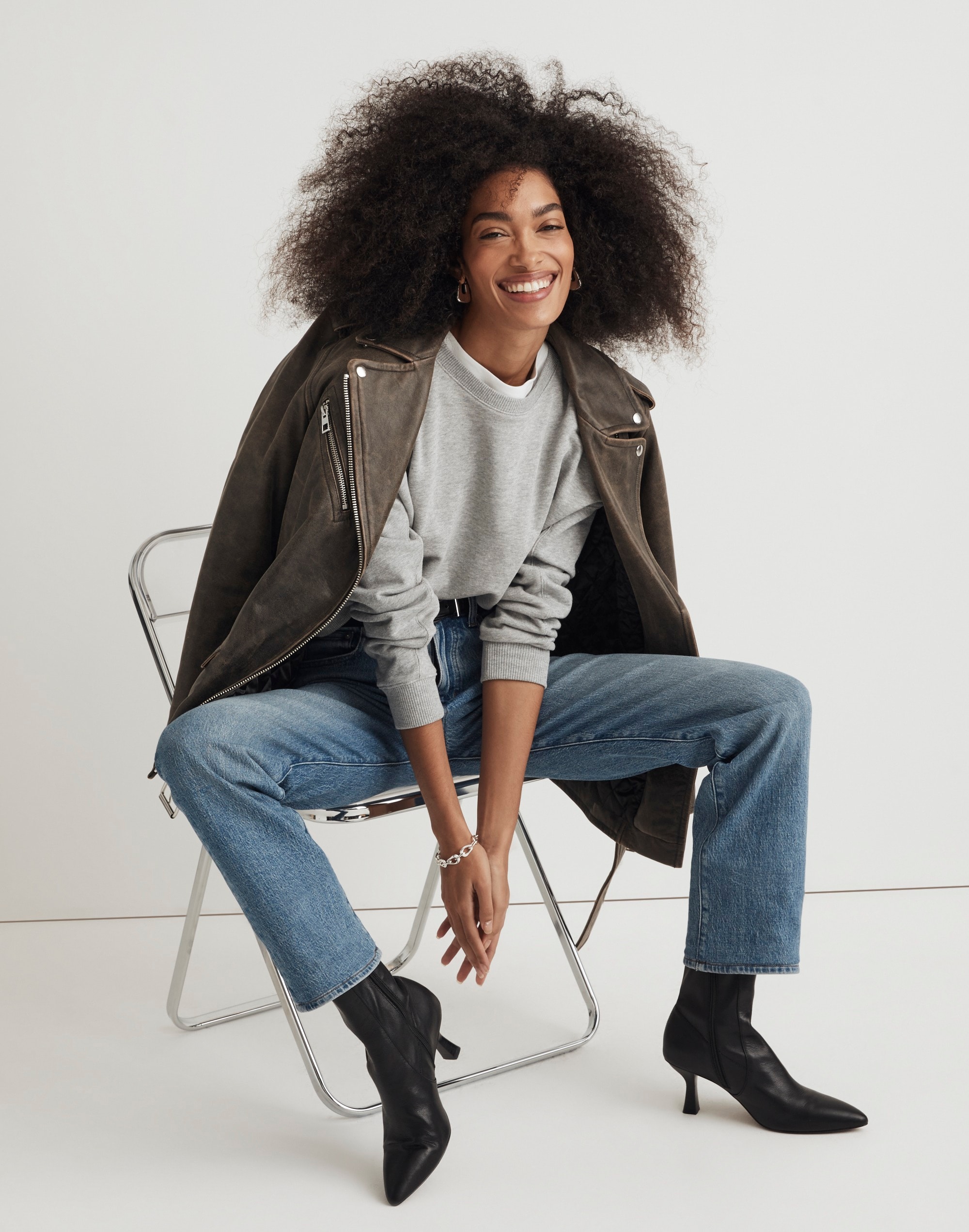 heathered raglan sweatshirt