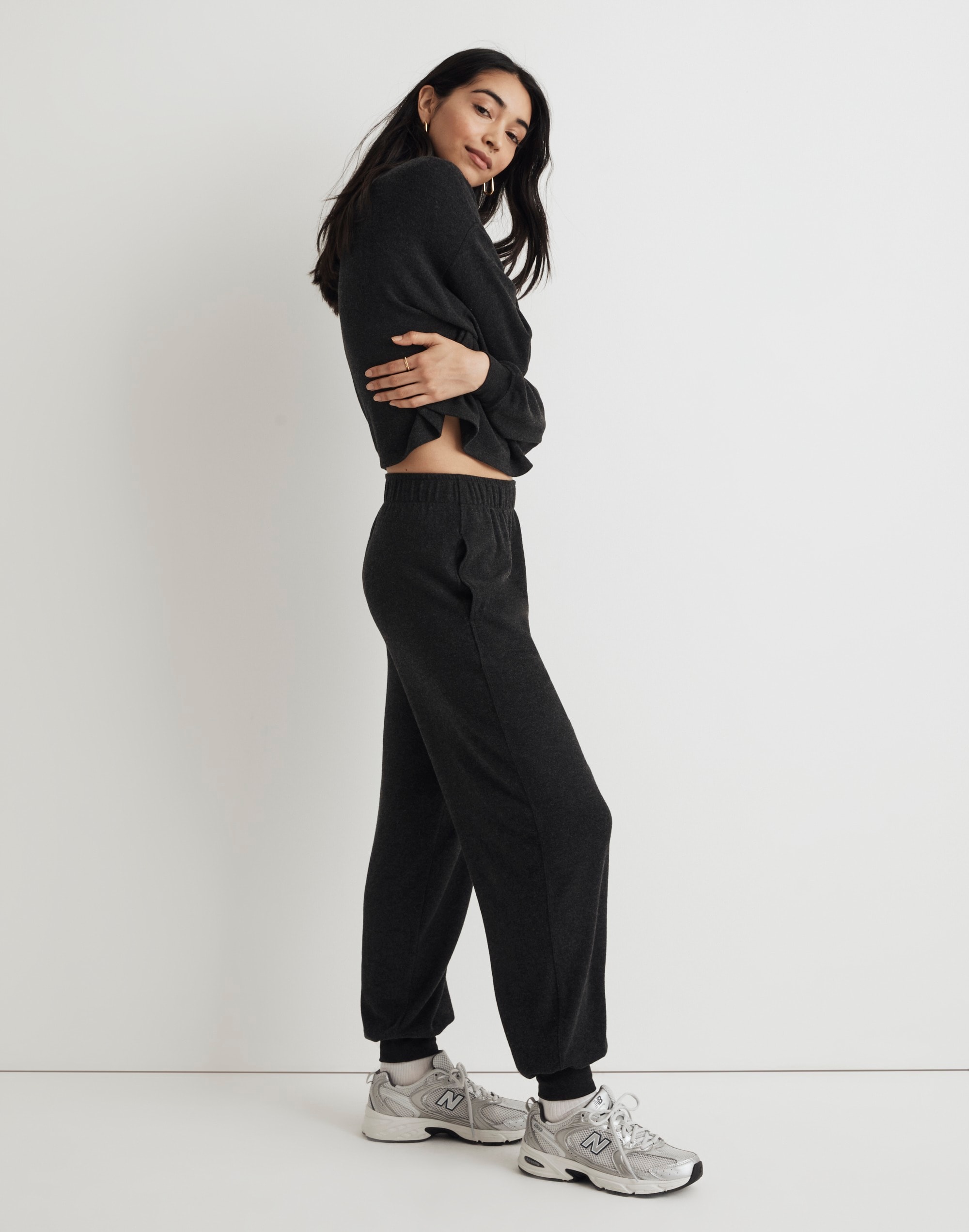 Brushed Jersey Jogger Pants in null image 3