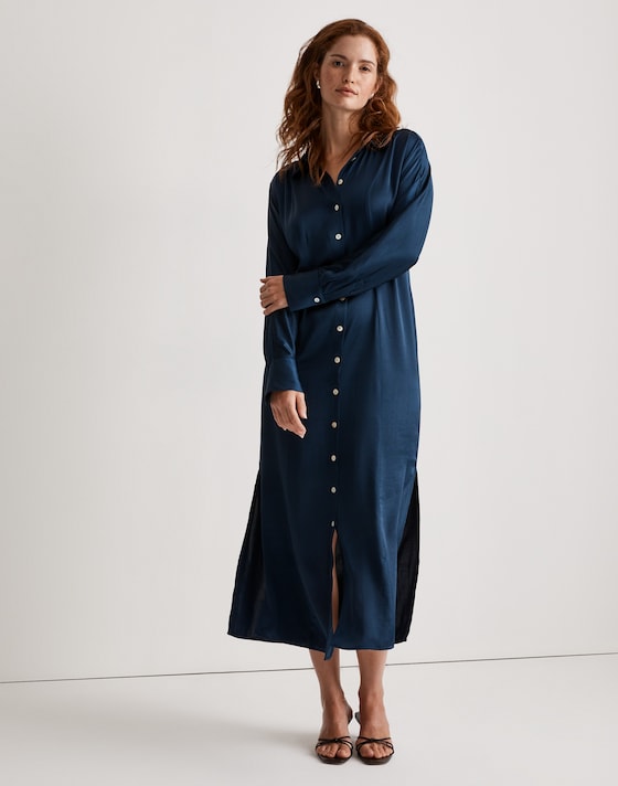 silk button down dress Victoria Midi I do provide custom request orders Silk Day Dress