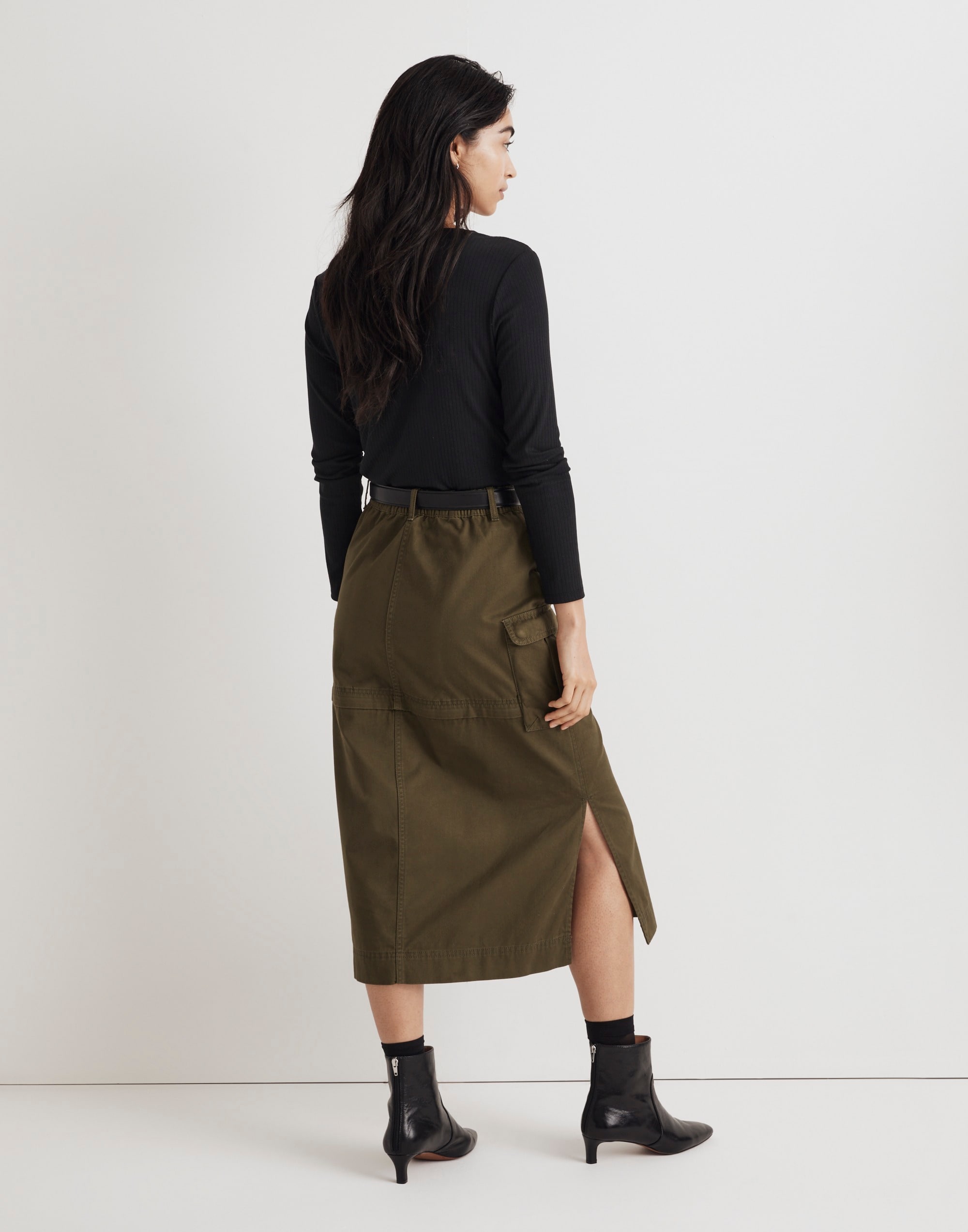Cargo Convertible Midi Skirt in (Re)generative Chino
