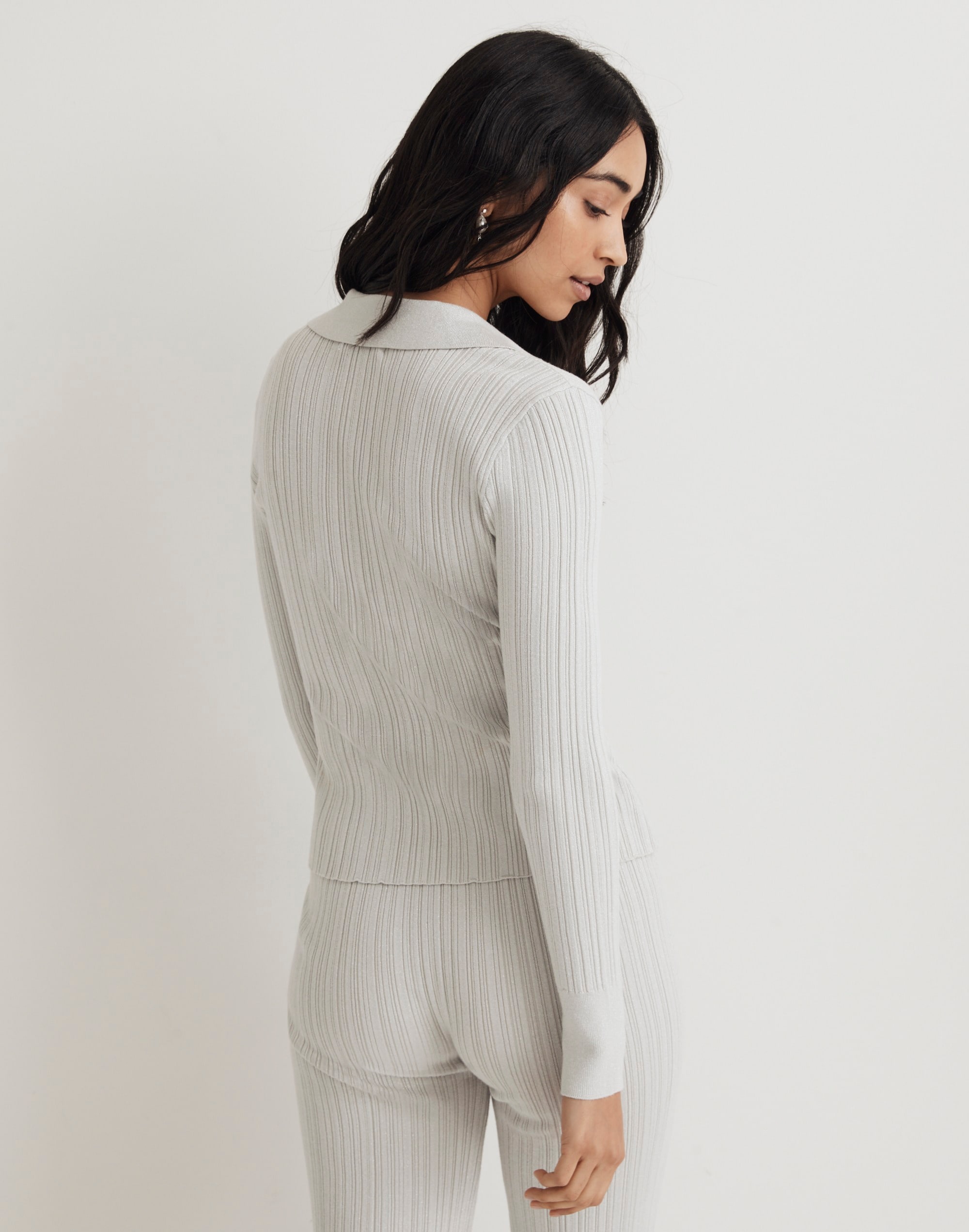 Madewell x Aimee Song Shimmer Polo Sweater