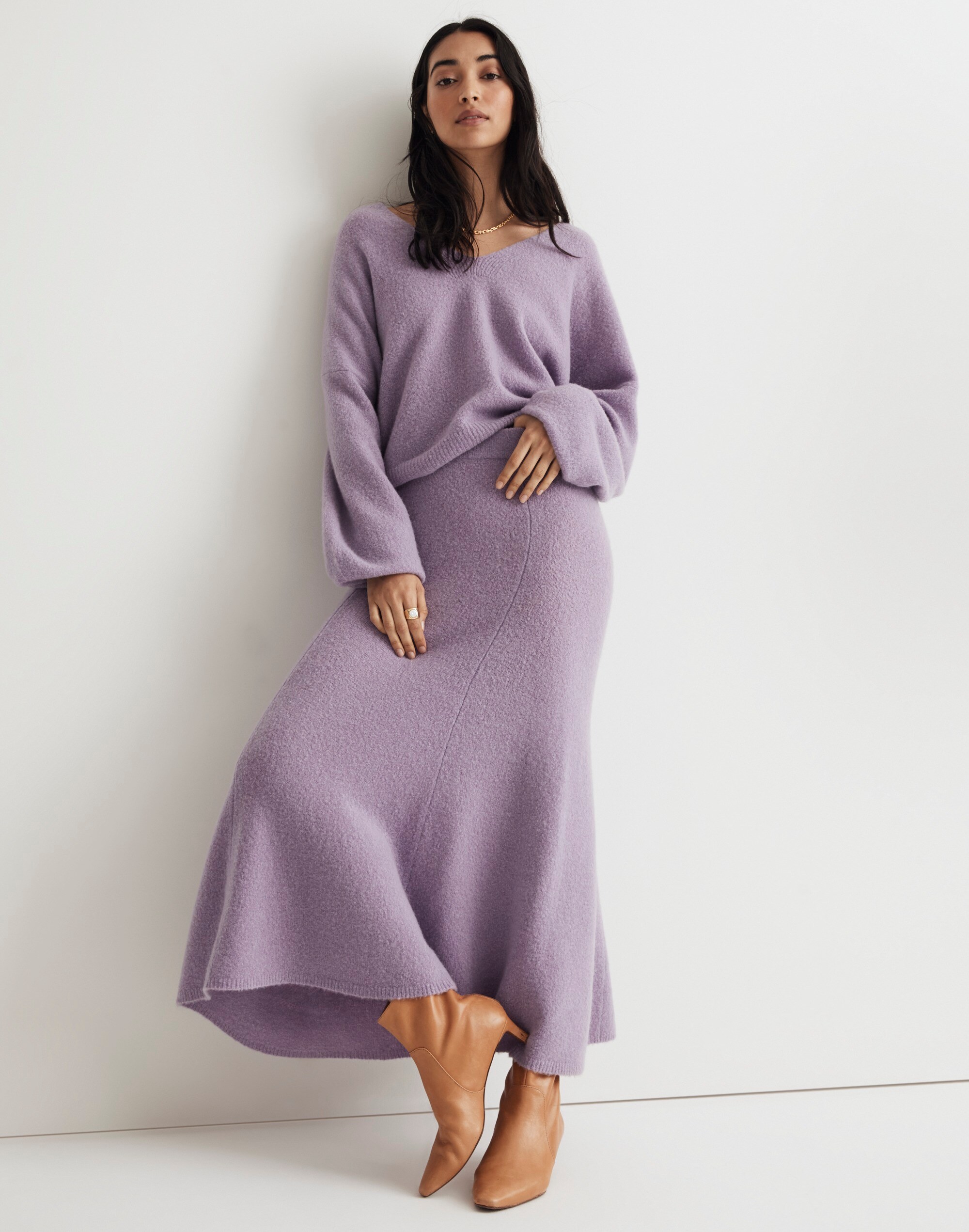 Madewell x Aimee Song Wool-Blend Midi Skirt