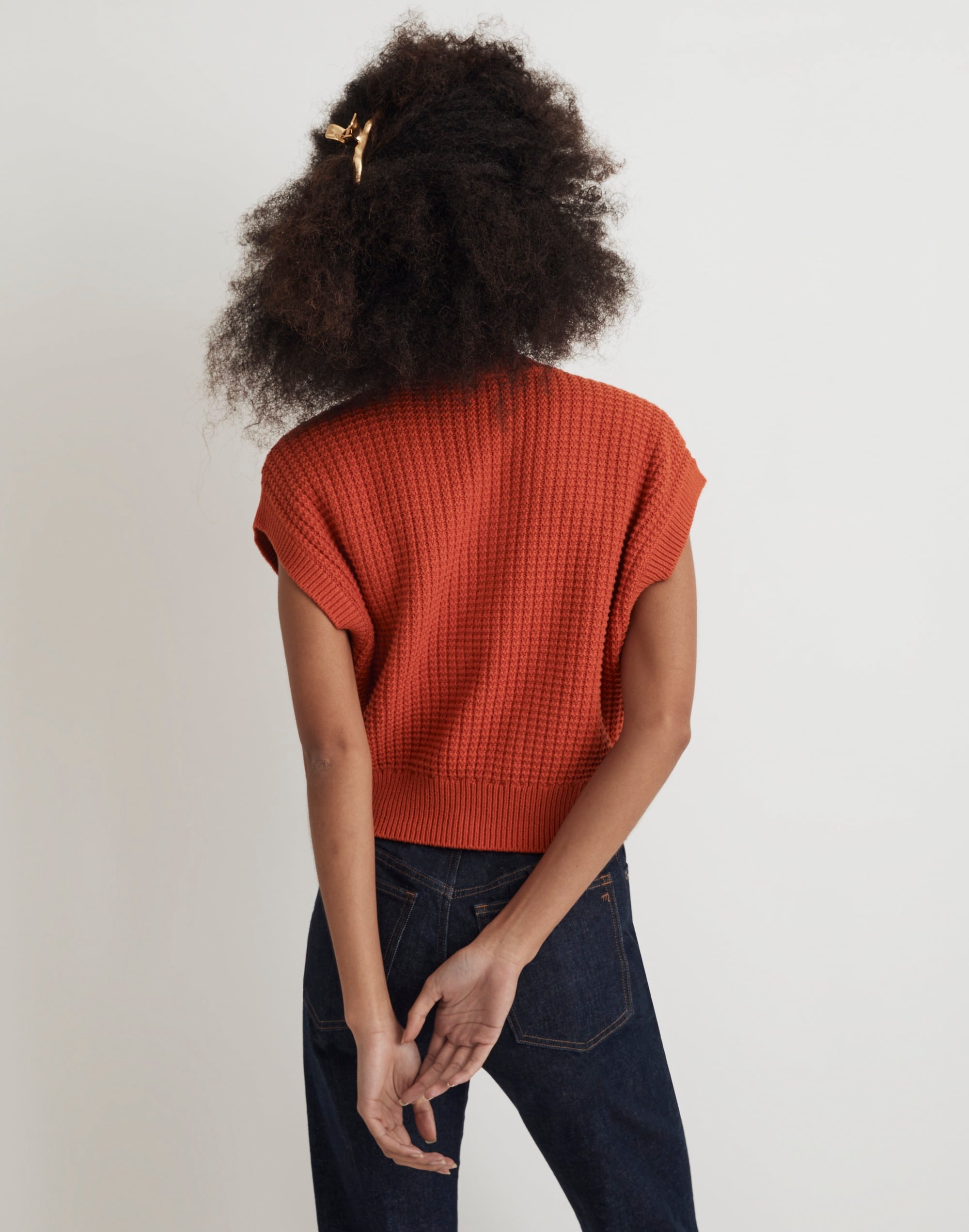 Waffle-Knit Sweater Vest