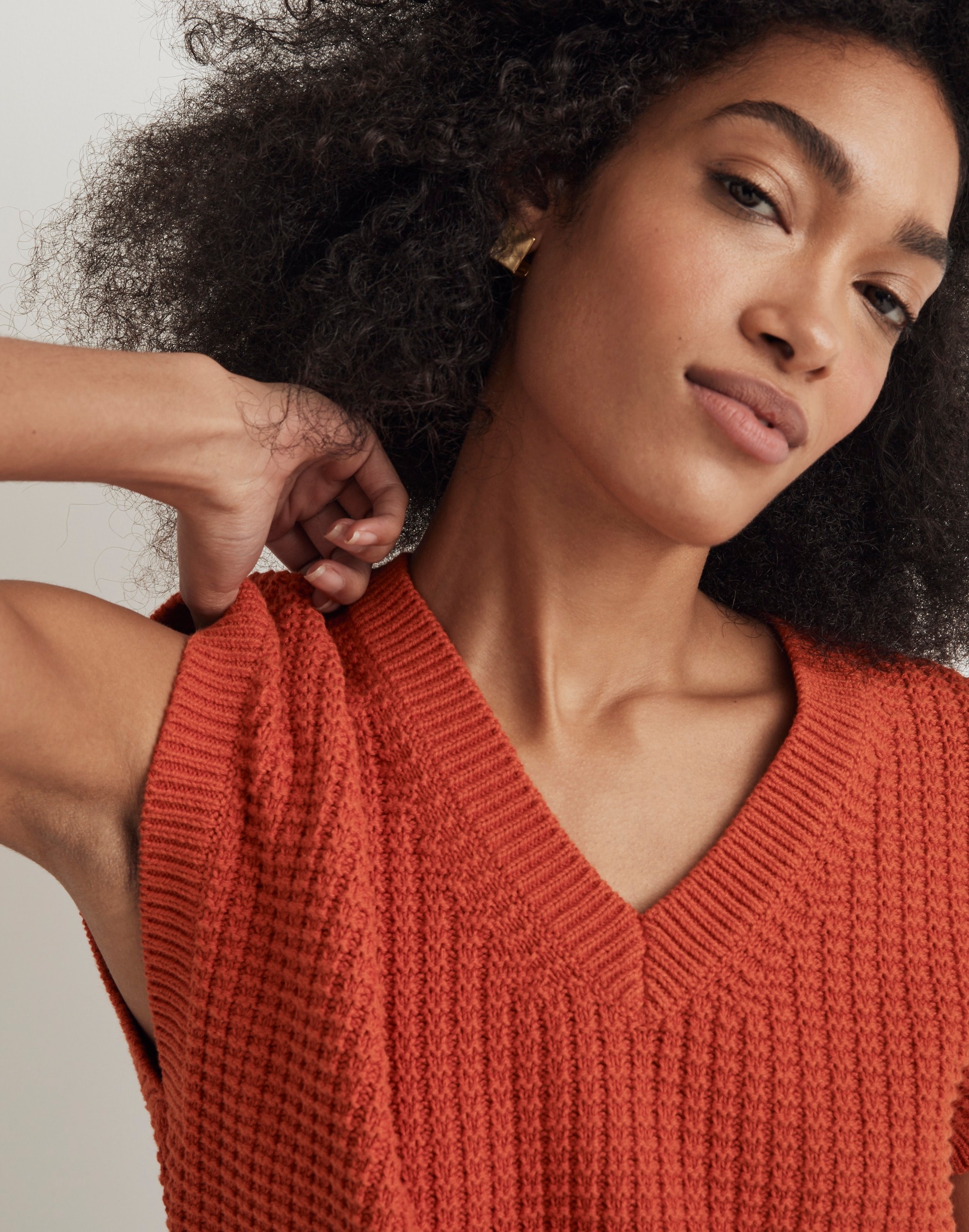 Waffle-Knit Sweater Vest