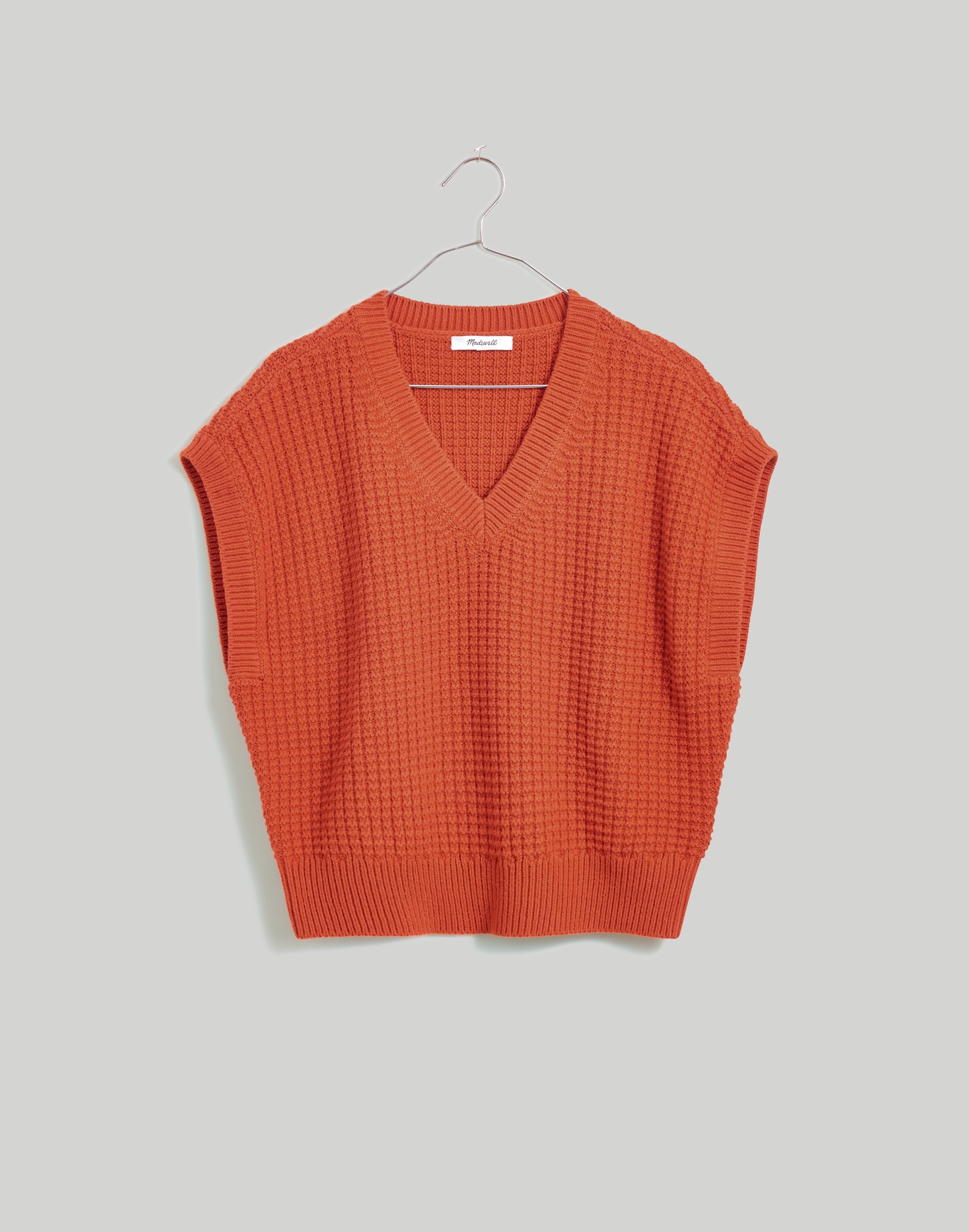 Waffle-Knit Sweater Vest