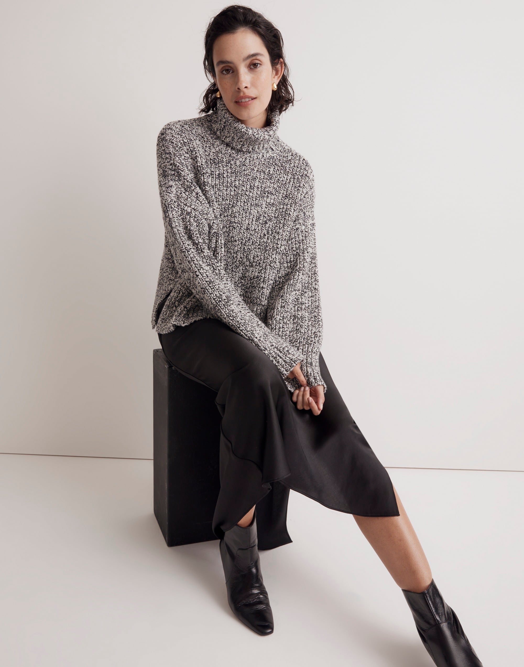 Wide Rib Turtleneck Sweater