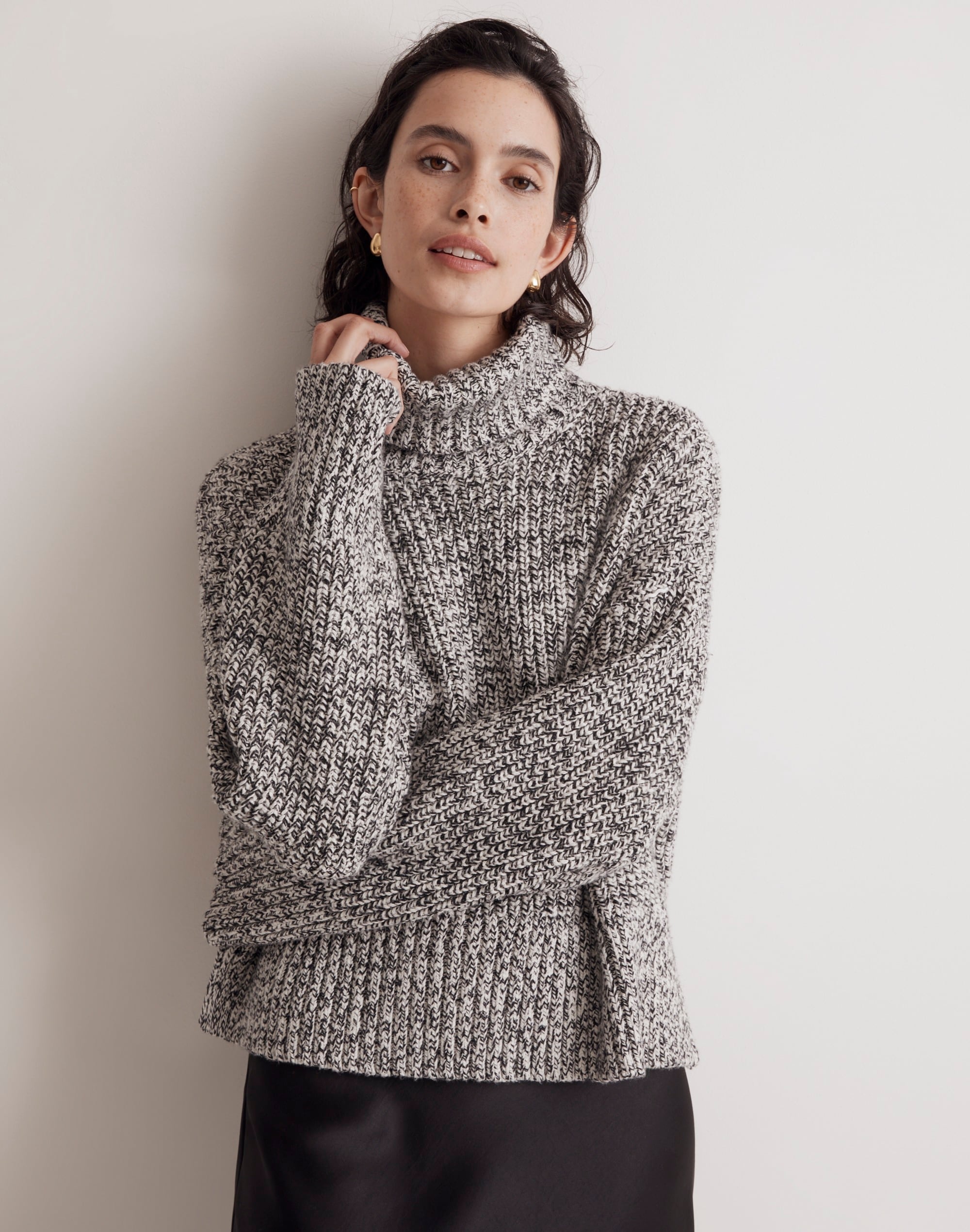 Wide Rib Turtleneck Sweater