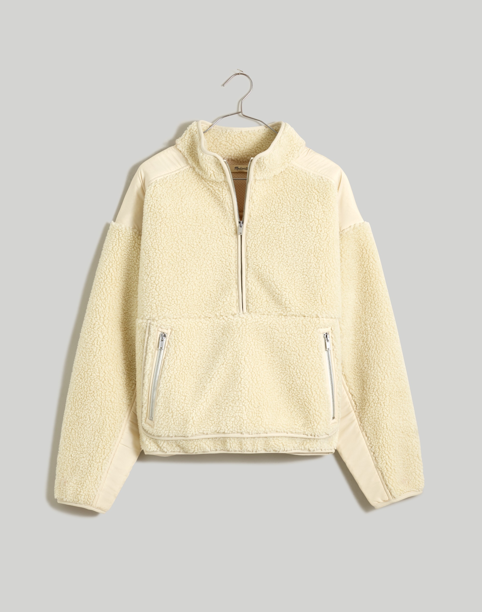 Faux Shearling Half-Zip Pullover