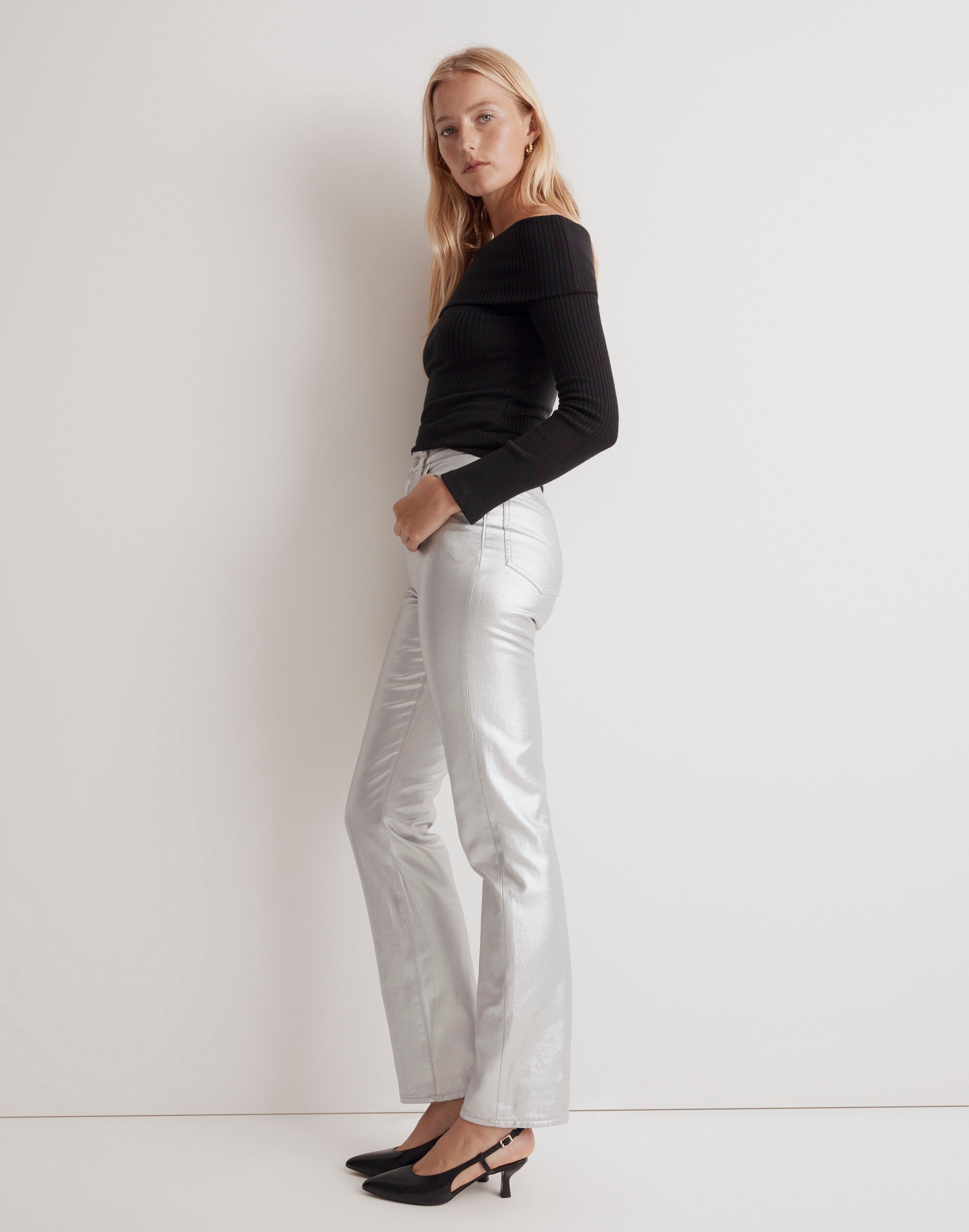The '90s Straight Jean in Silver Foil