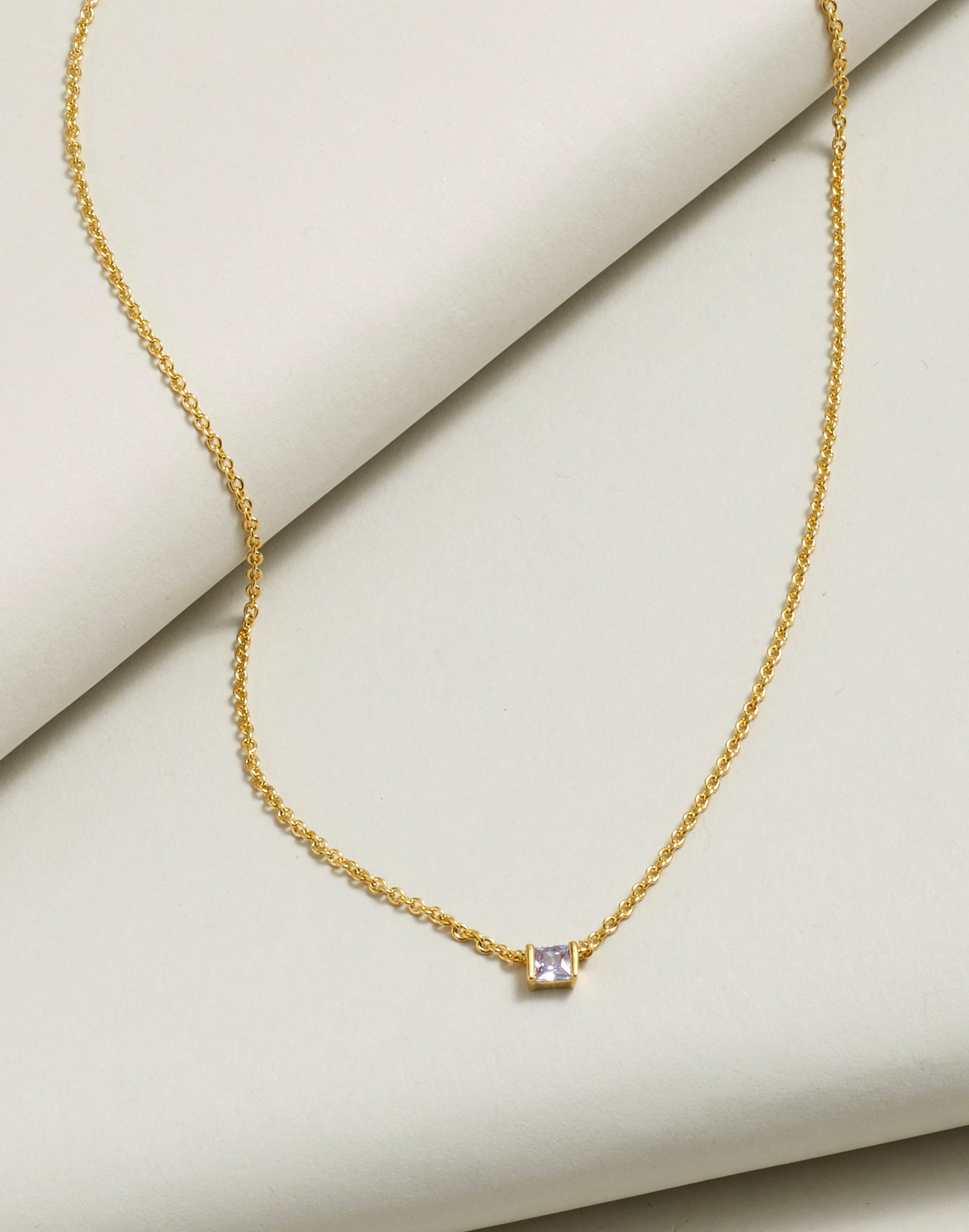 Mw Delicate Collection Demi-fine Birthstone Chain Necklace In Alexandrite