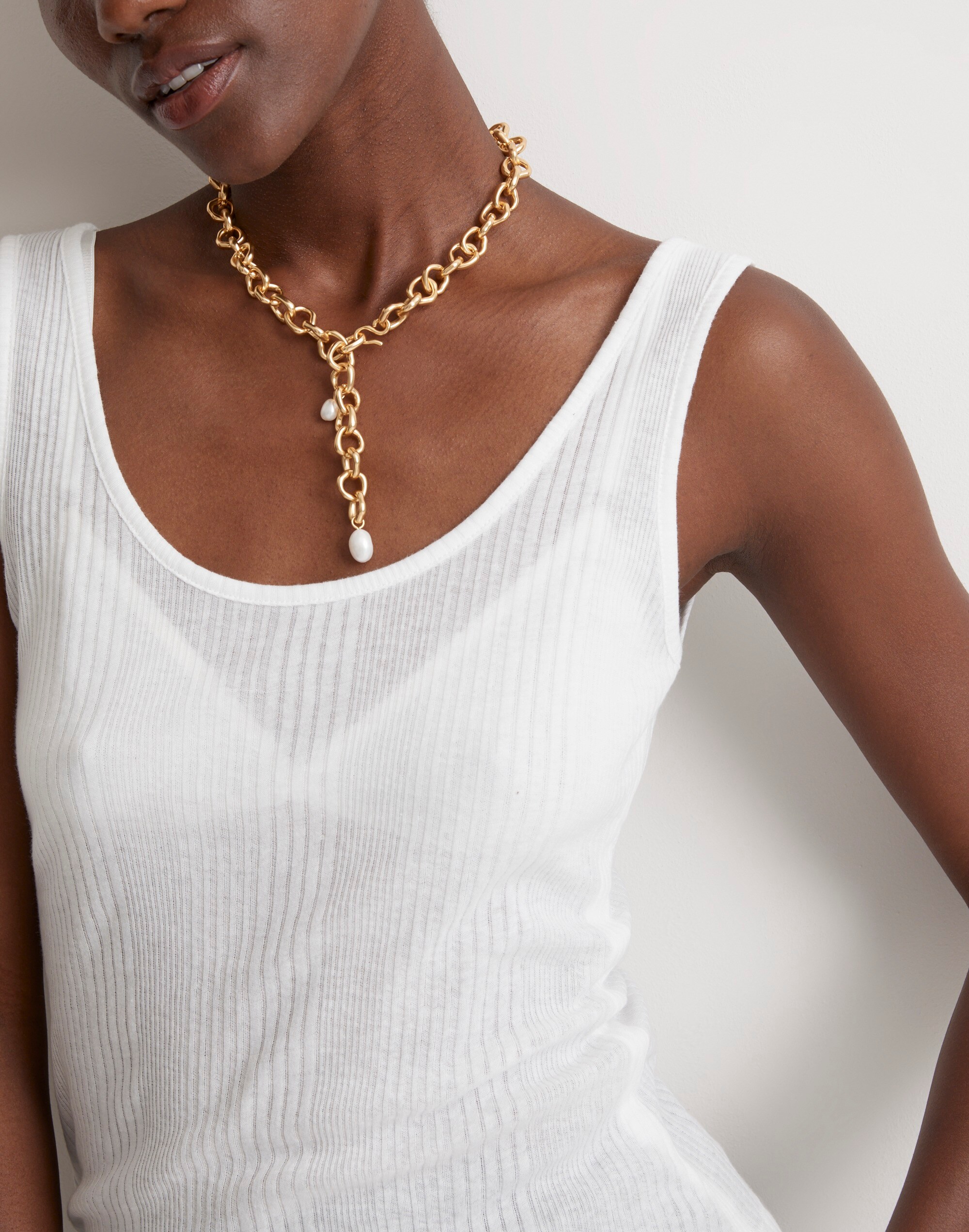 Freshwater Pearl Chunky Chain Necklace