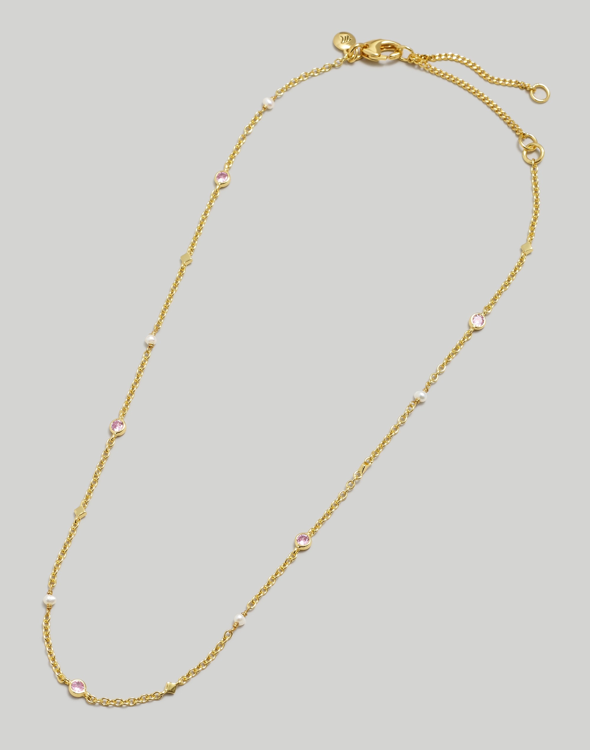 Freshwater Pearl Mixed Bead Station Necklace