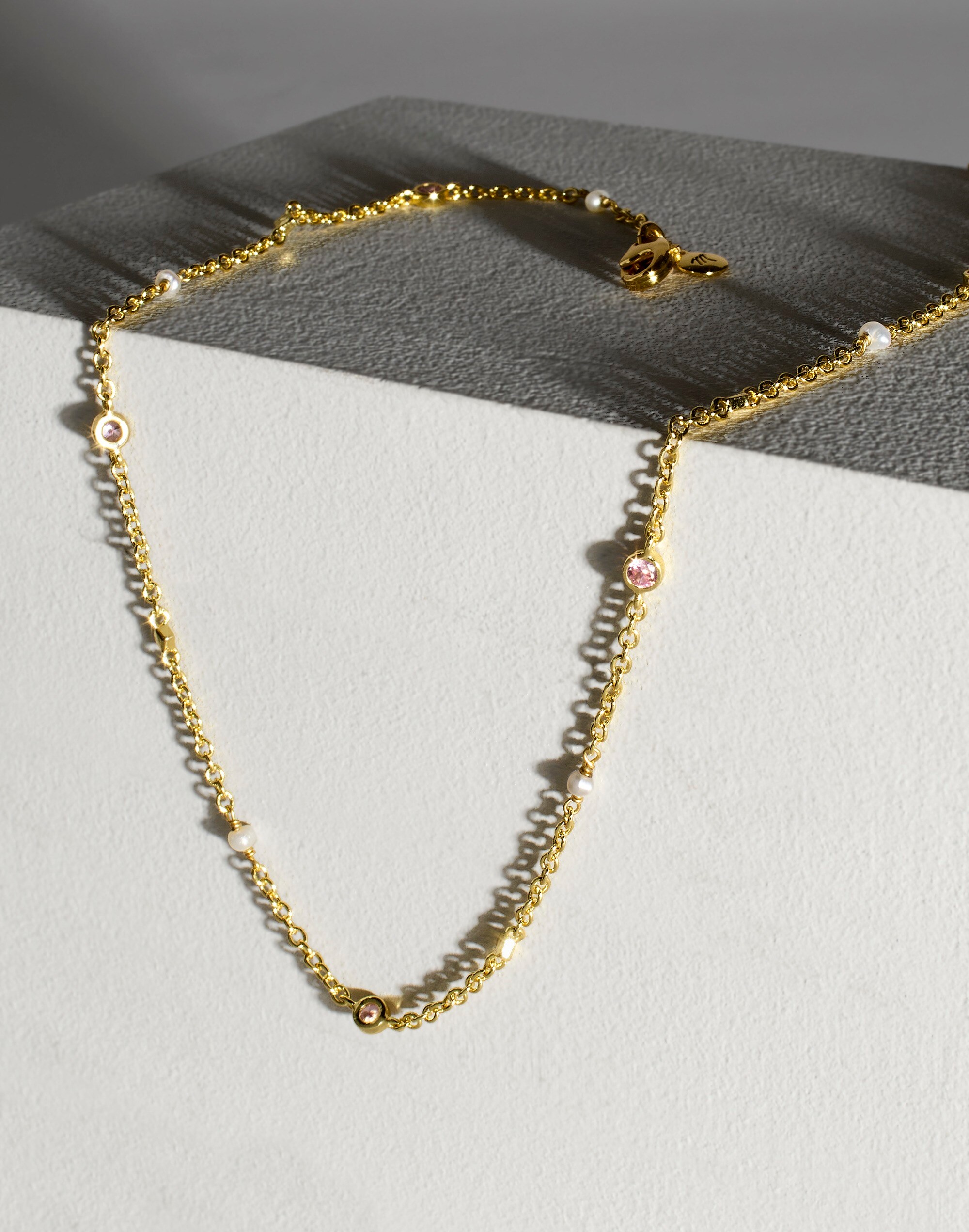 Freshwater Pearl Mixed Bead Station Necklace