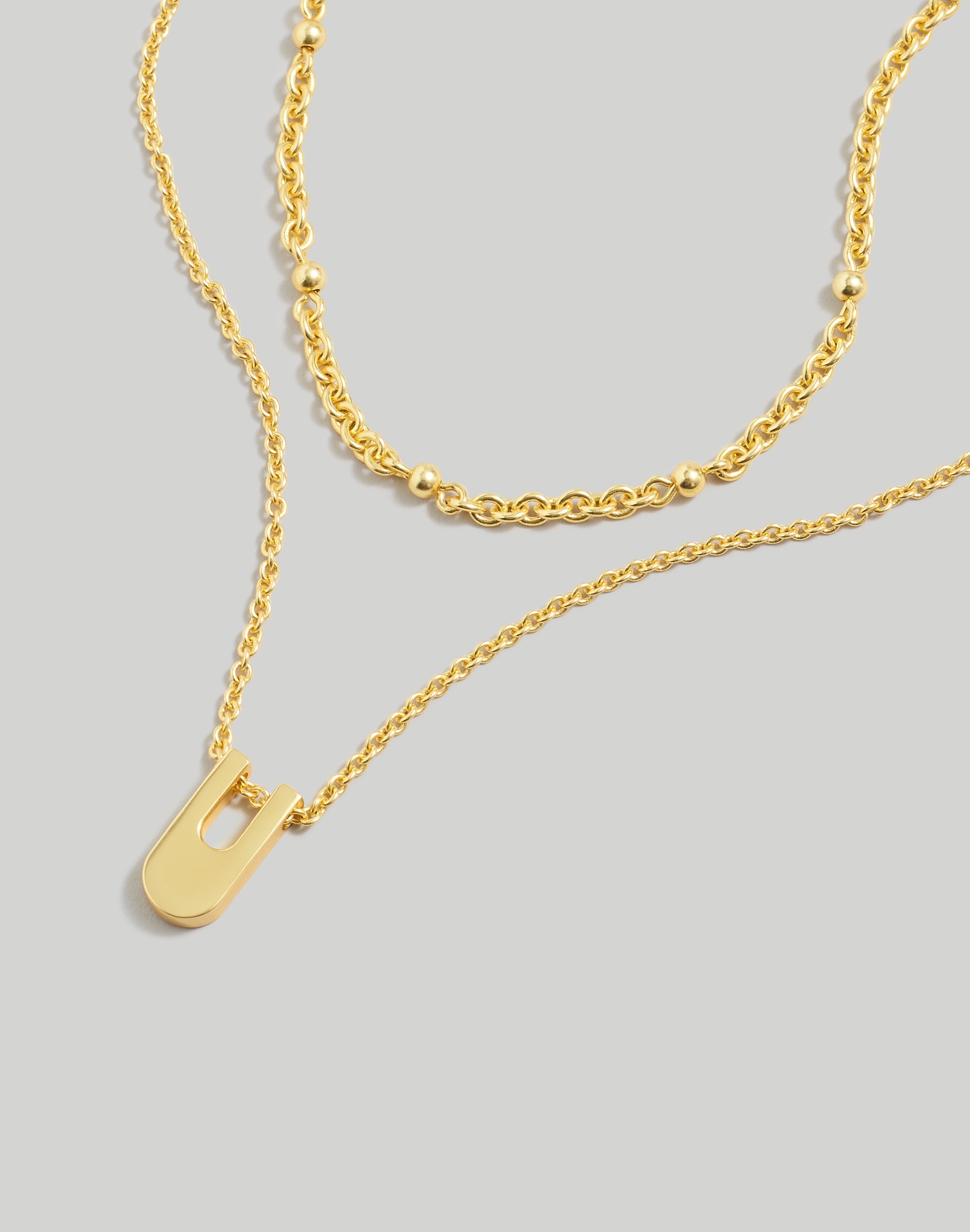 Two-Pack U Pendant Necklace Set