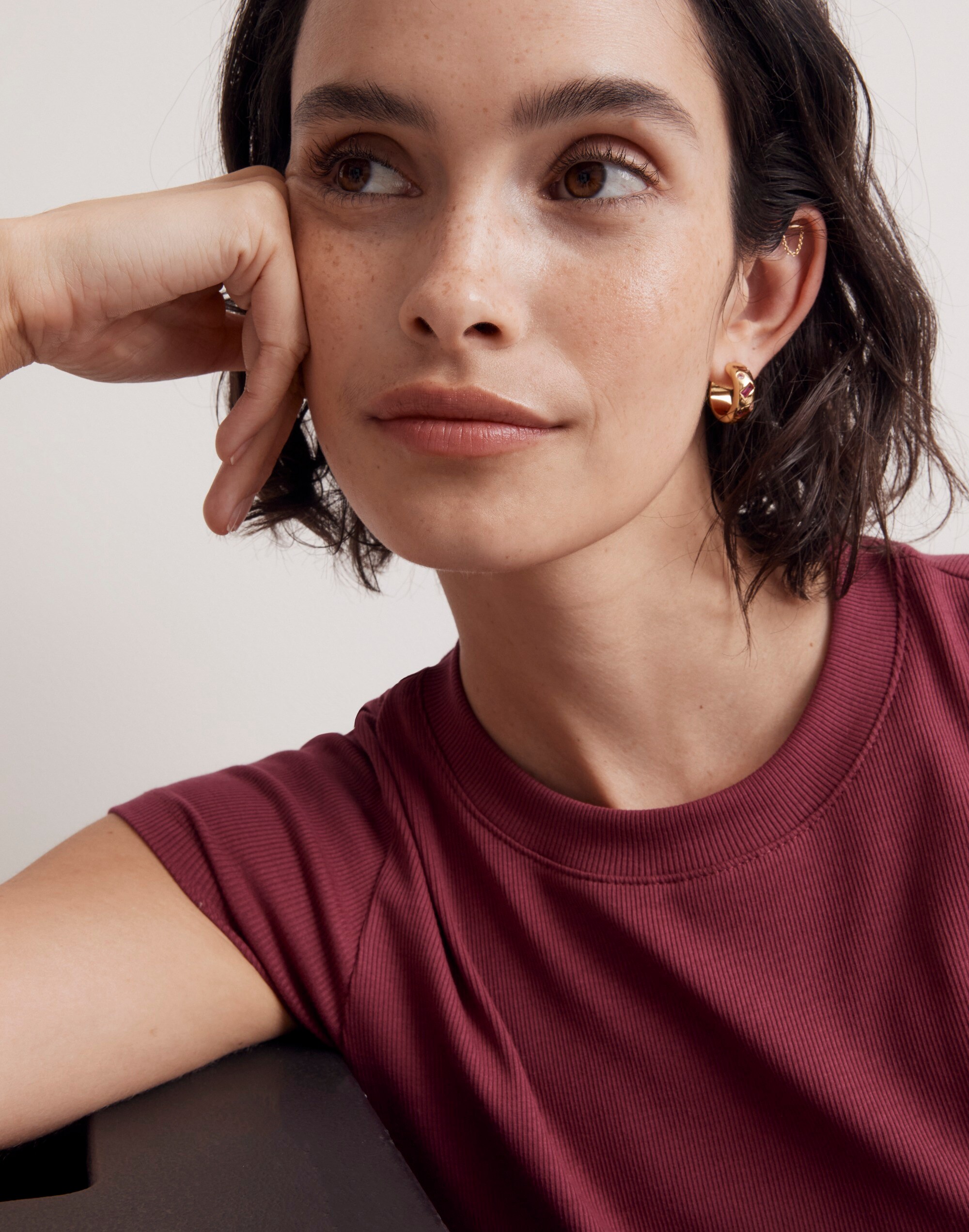 Confetti Crystal Huggie Hoop Earrings
