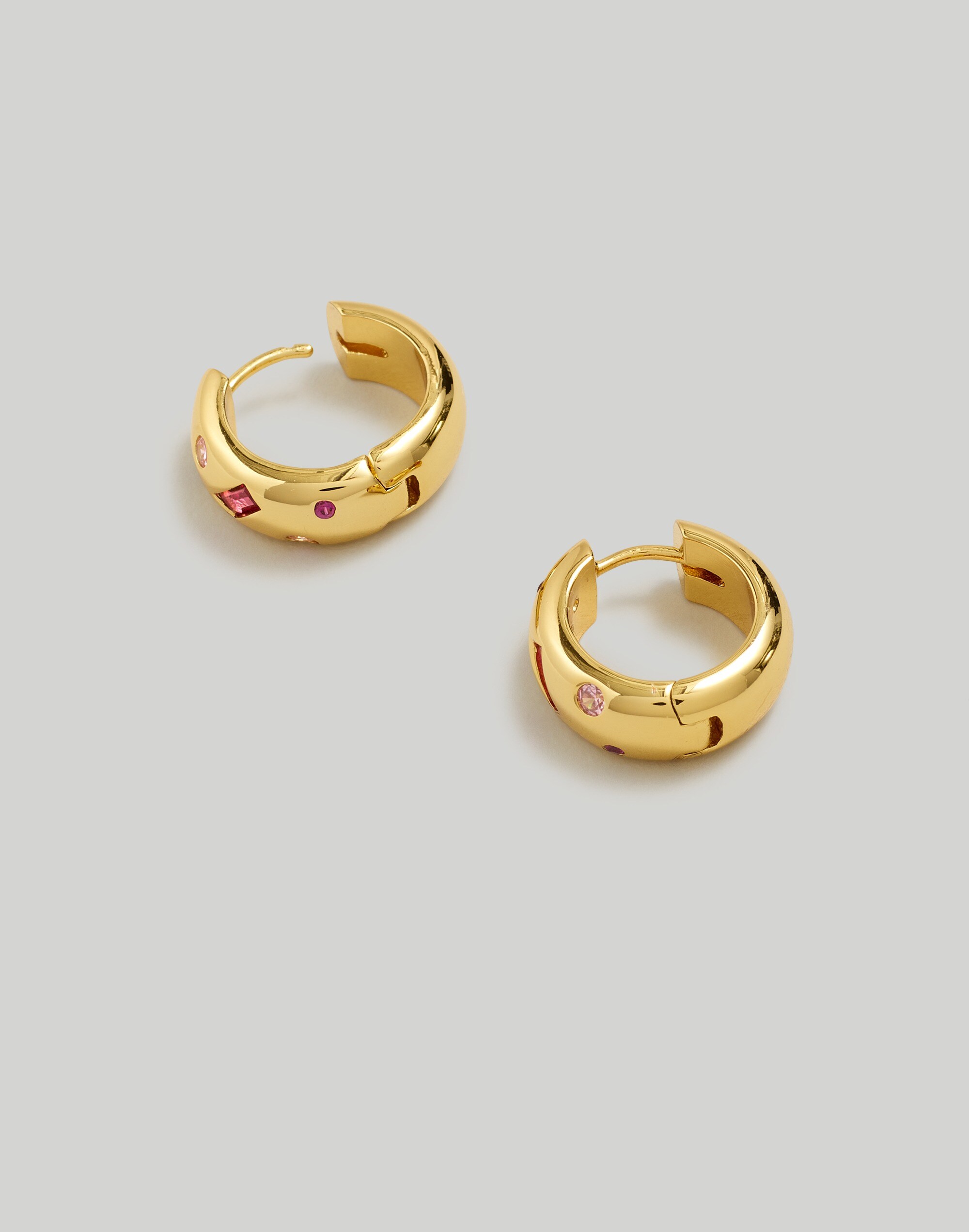 Confetti Crystal Huggie Hoop Earrings