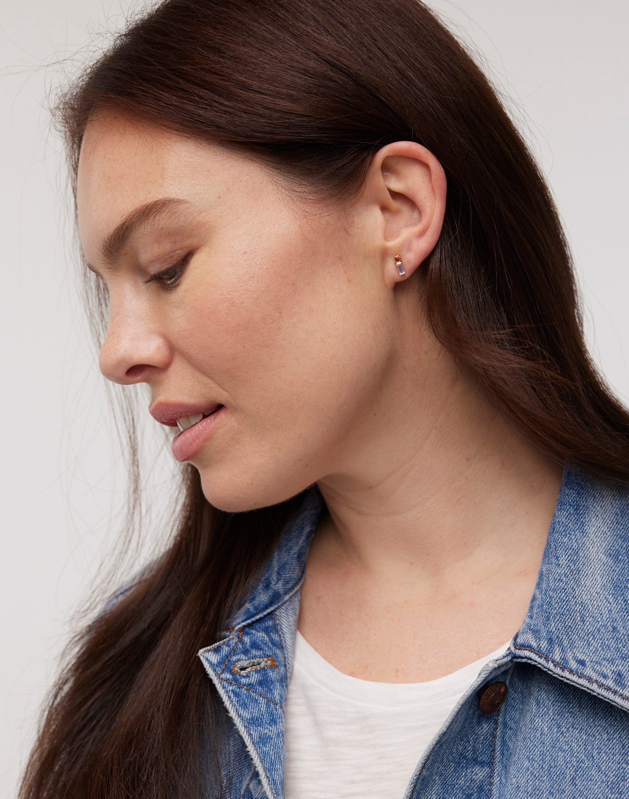 The Tennis Collection Baguette Crystal Stacking Stud Earrings