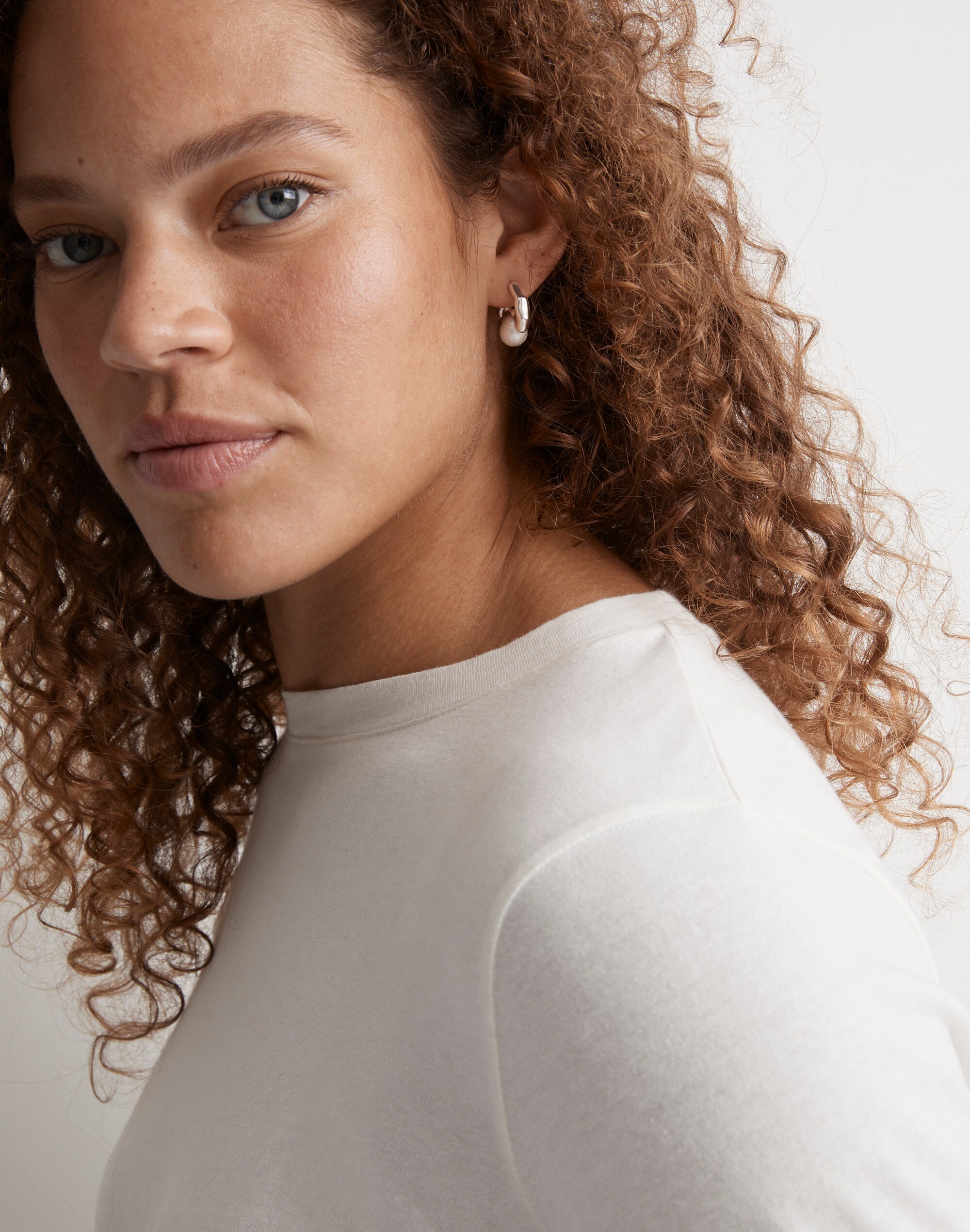 Freshwater Pearl Huggie Hoop Earrings