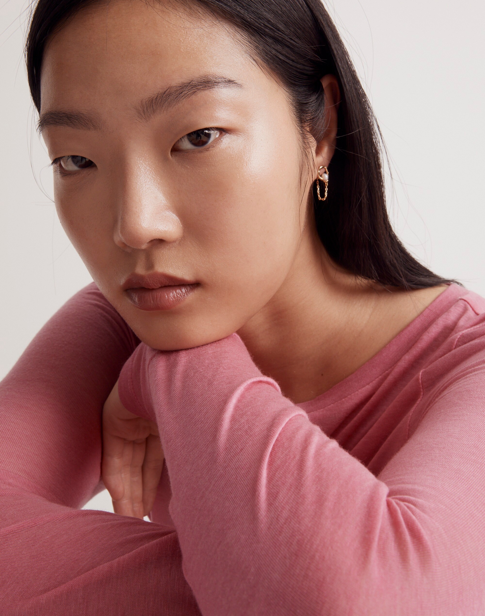 Freshwater Pearl Chain Earrings