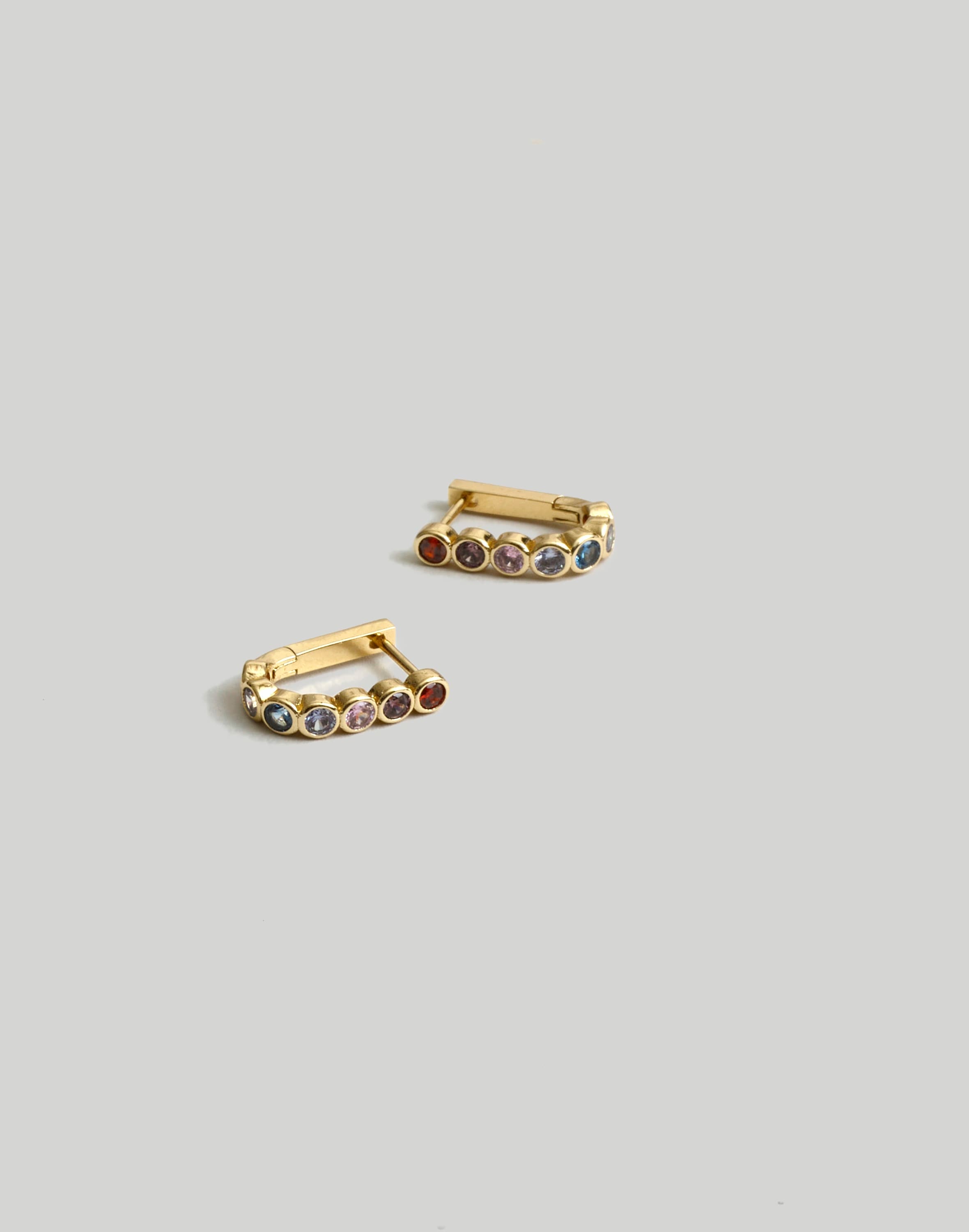 The Tennis Collection Bezel Set Crystal Carabiner Hoop Earrings