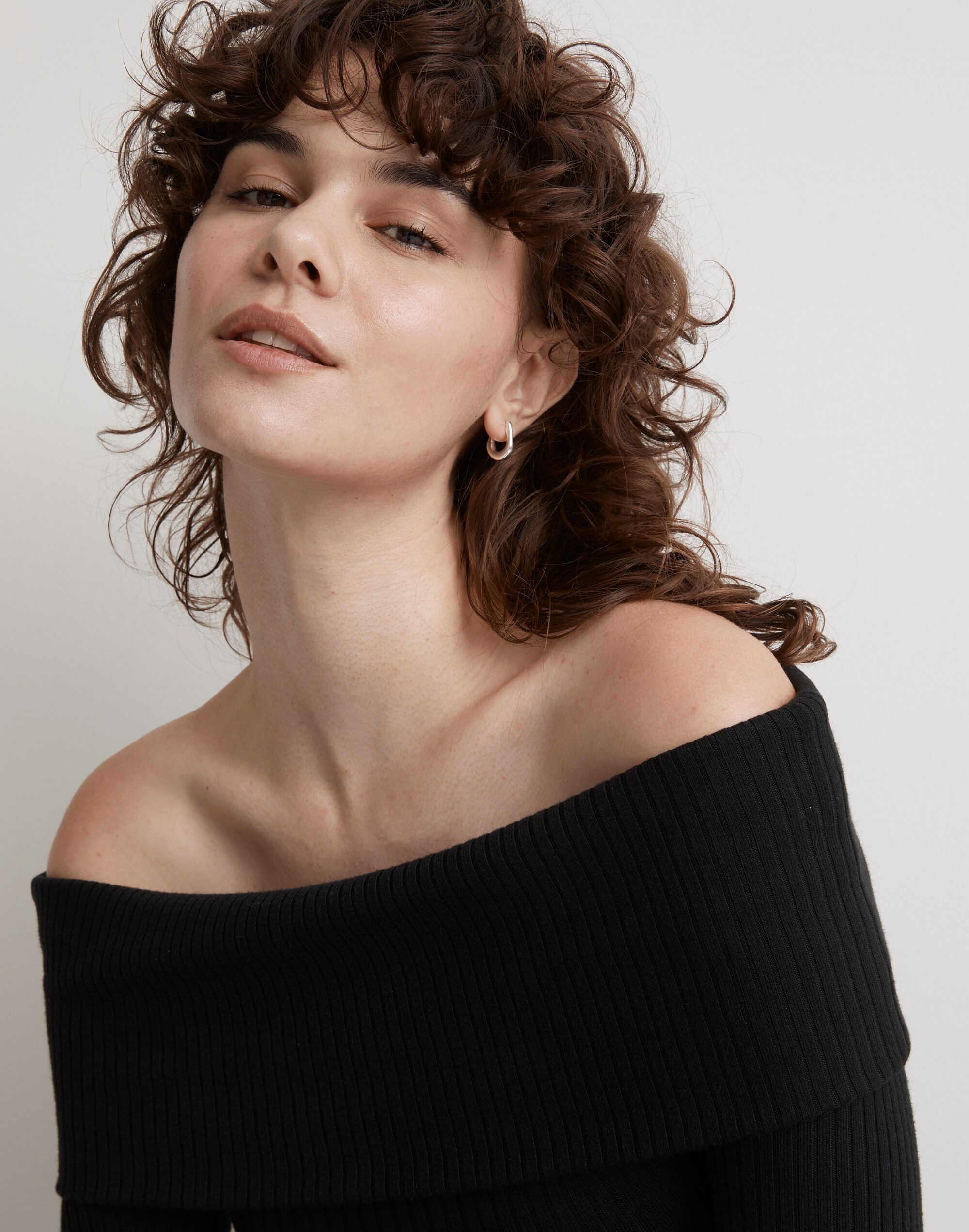 The Sterling Silver Collection Chunky Huggie Hoop Earrings