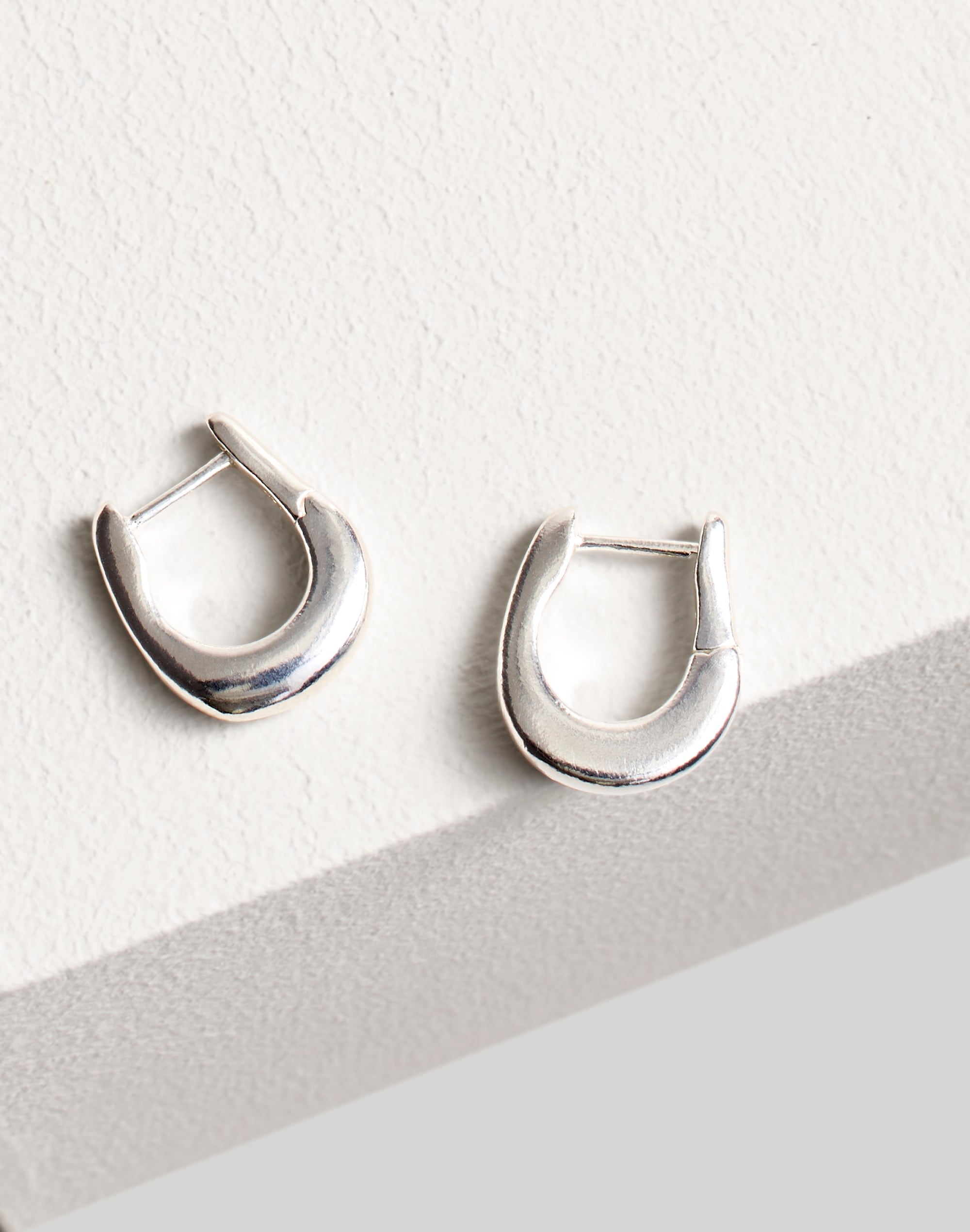 The Sterling Silver Collection Chunky Huggie Hoop Earrings