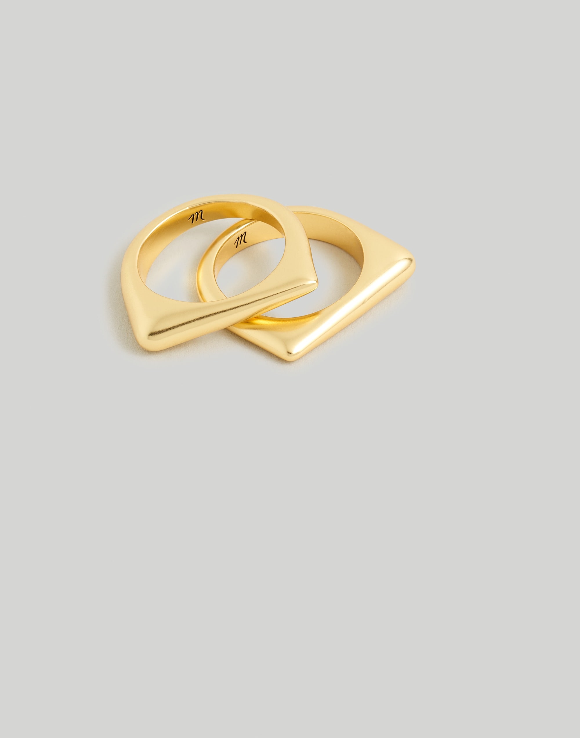 Mw Droplet Stacking Ring Set In Vintage Gold