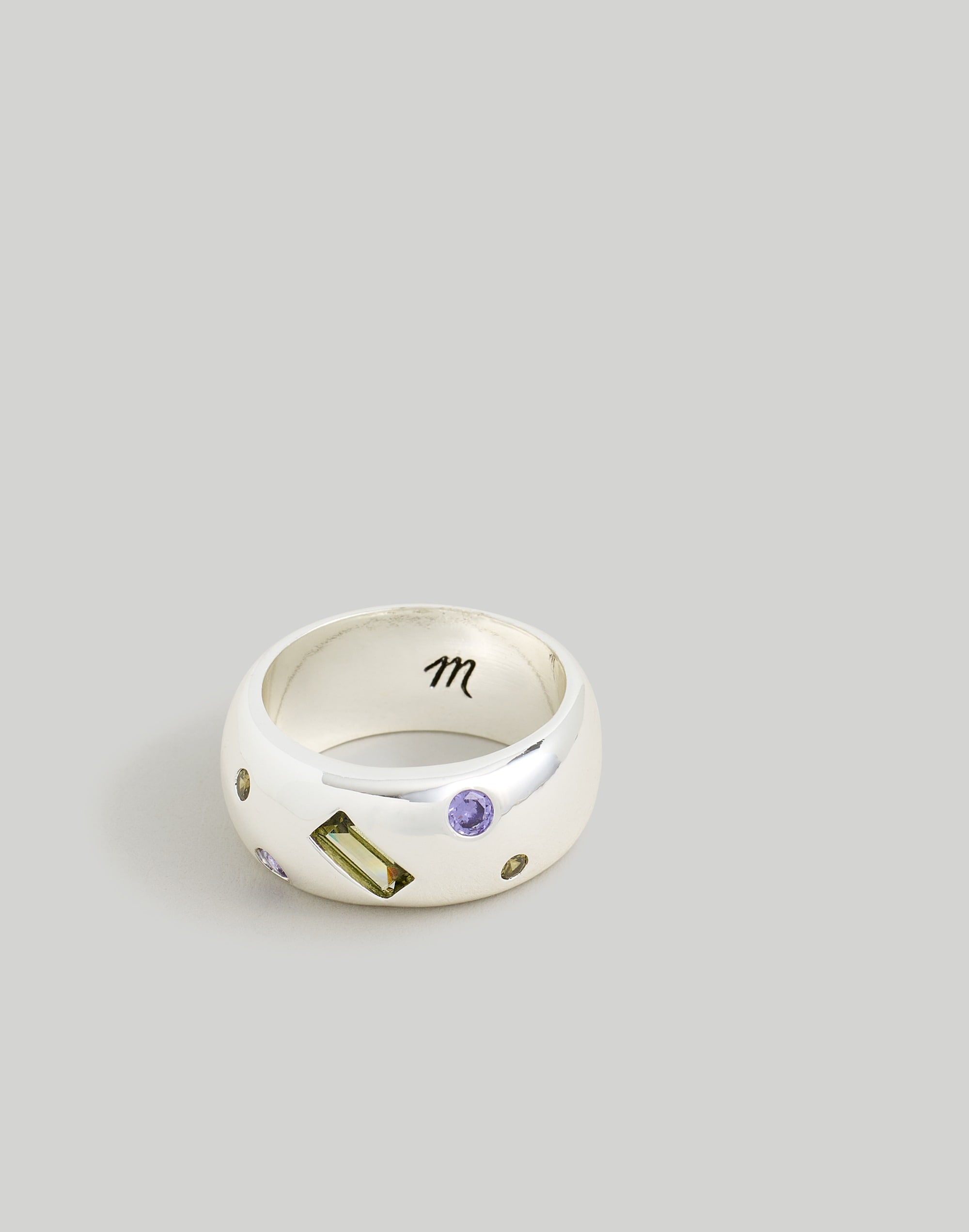 Crystal-Inlay Chunky Ring