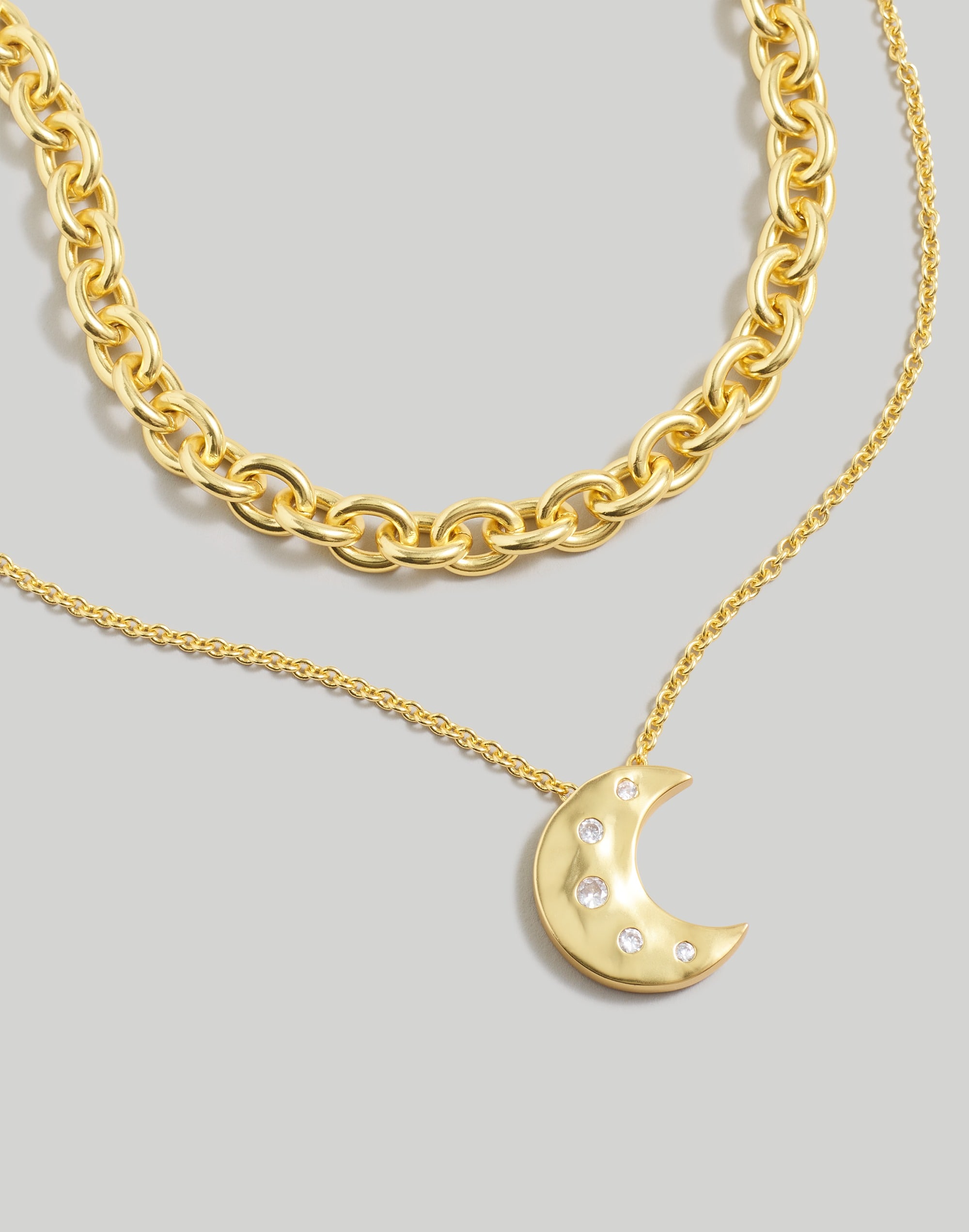 Two-Pack Moon Pendant Necklace Set