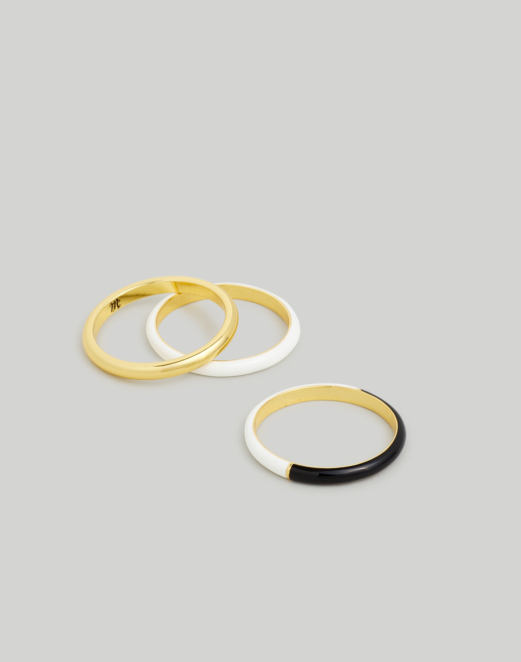 Colorblock Enamel Stacking Ring Set