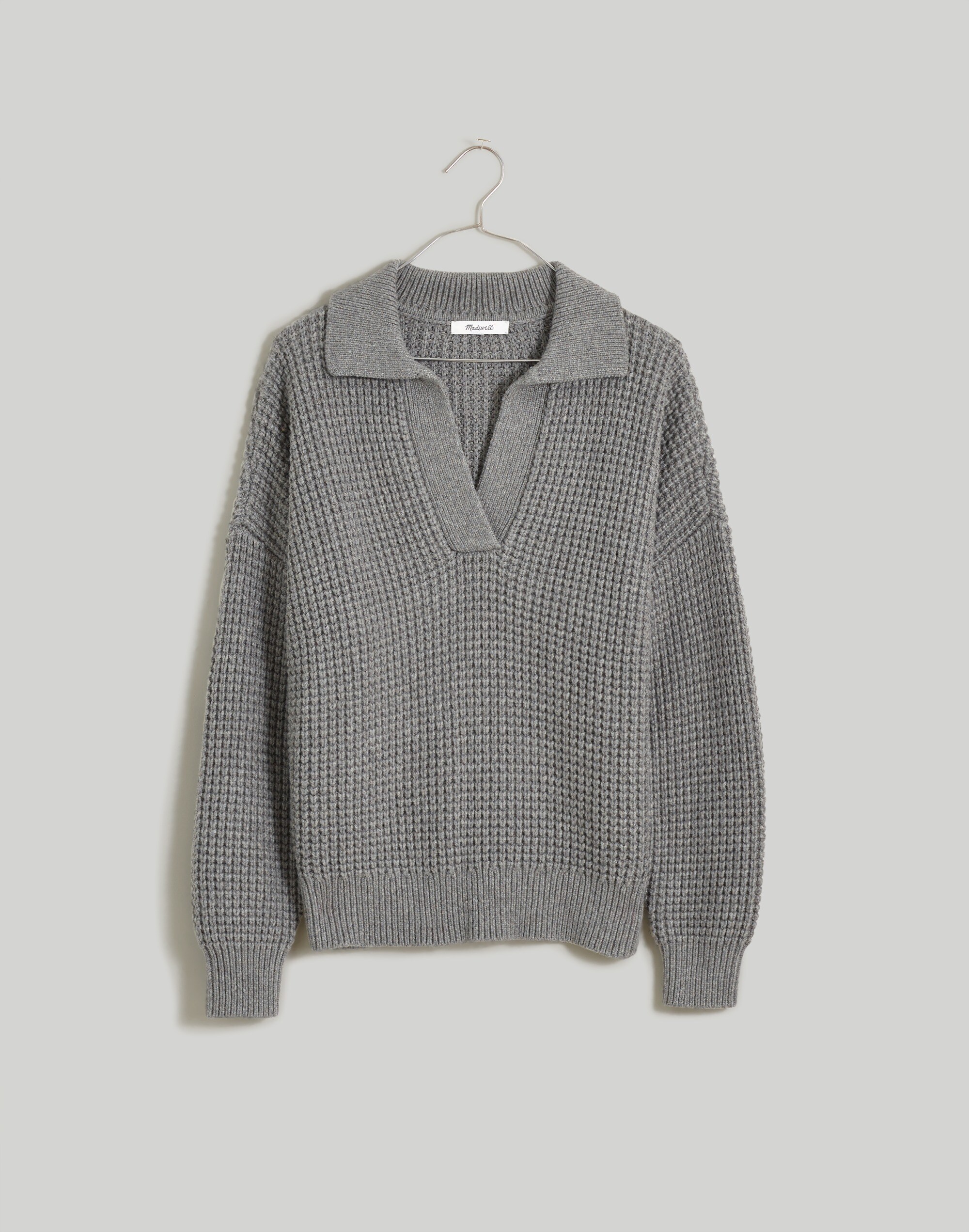Plus Waffle-Knit Henley Sweater