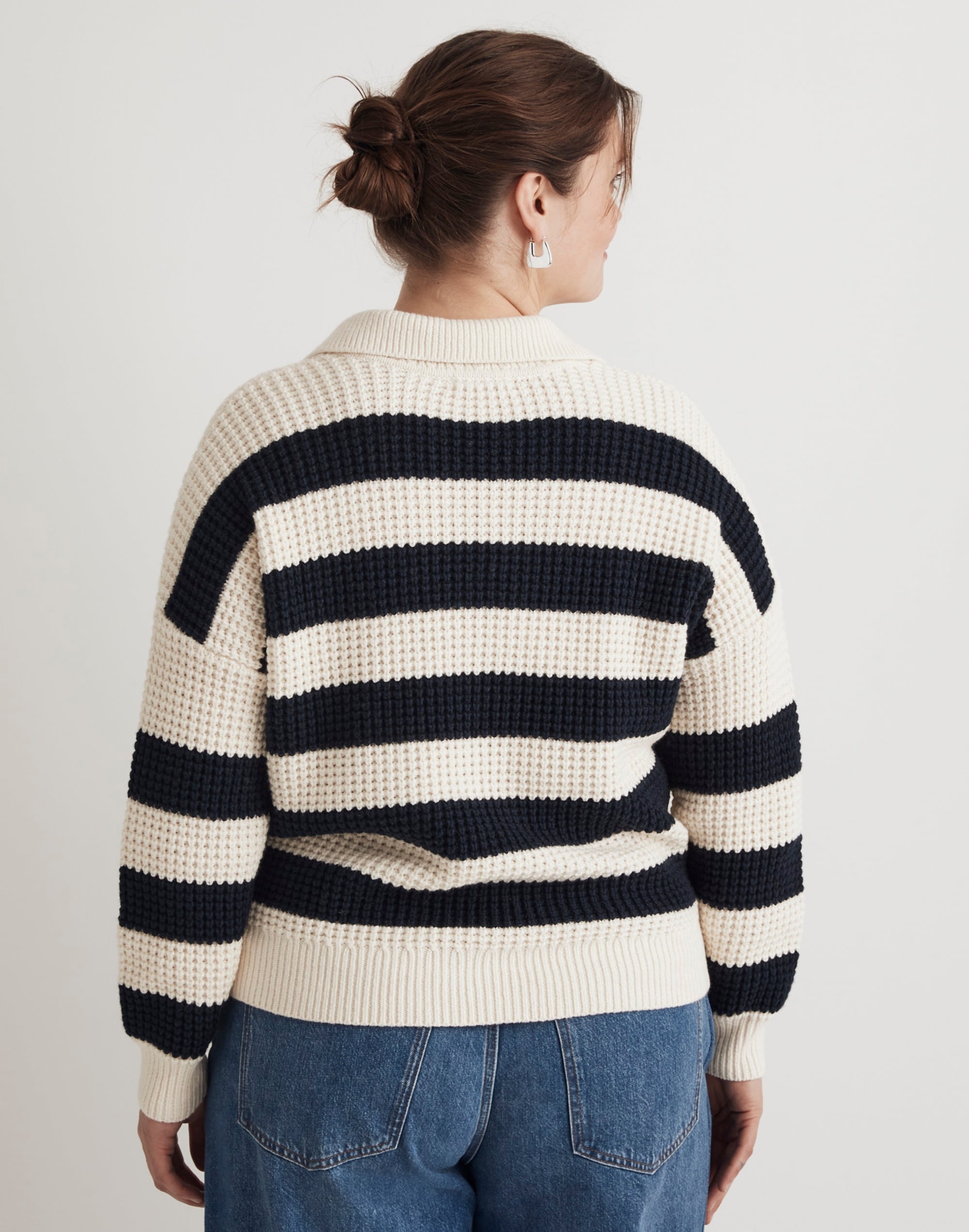 Plus Waffle-Knit Henley Sweater