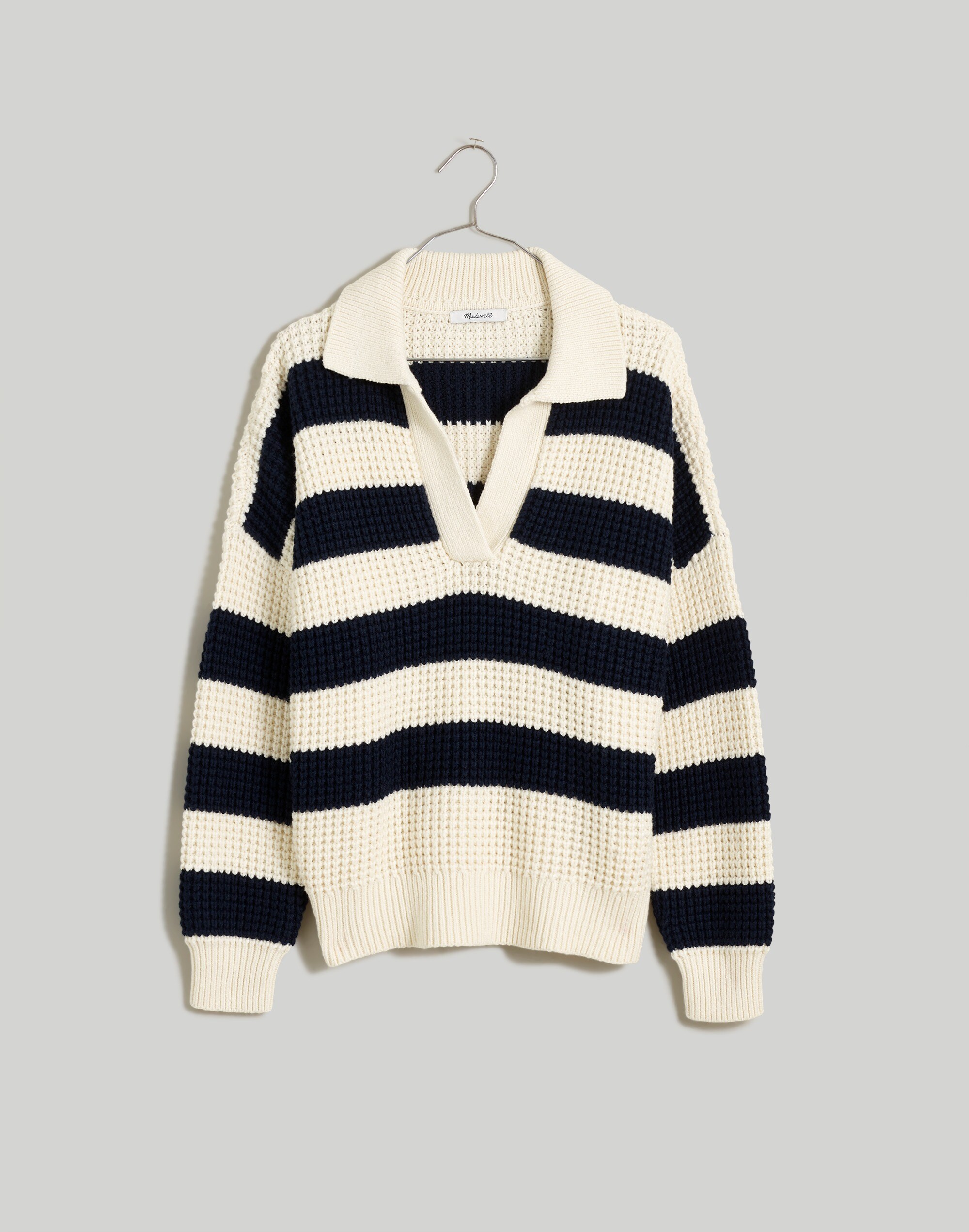 Plus Waffle-Knit Henley Sweater