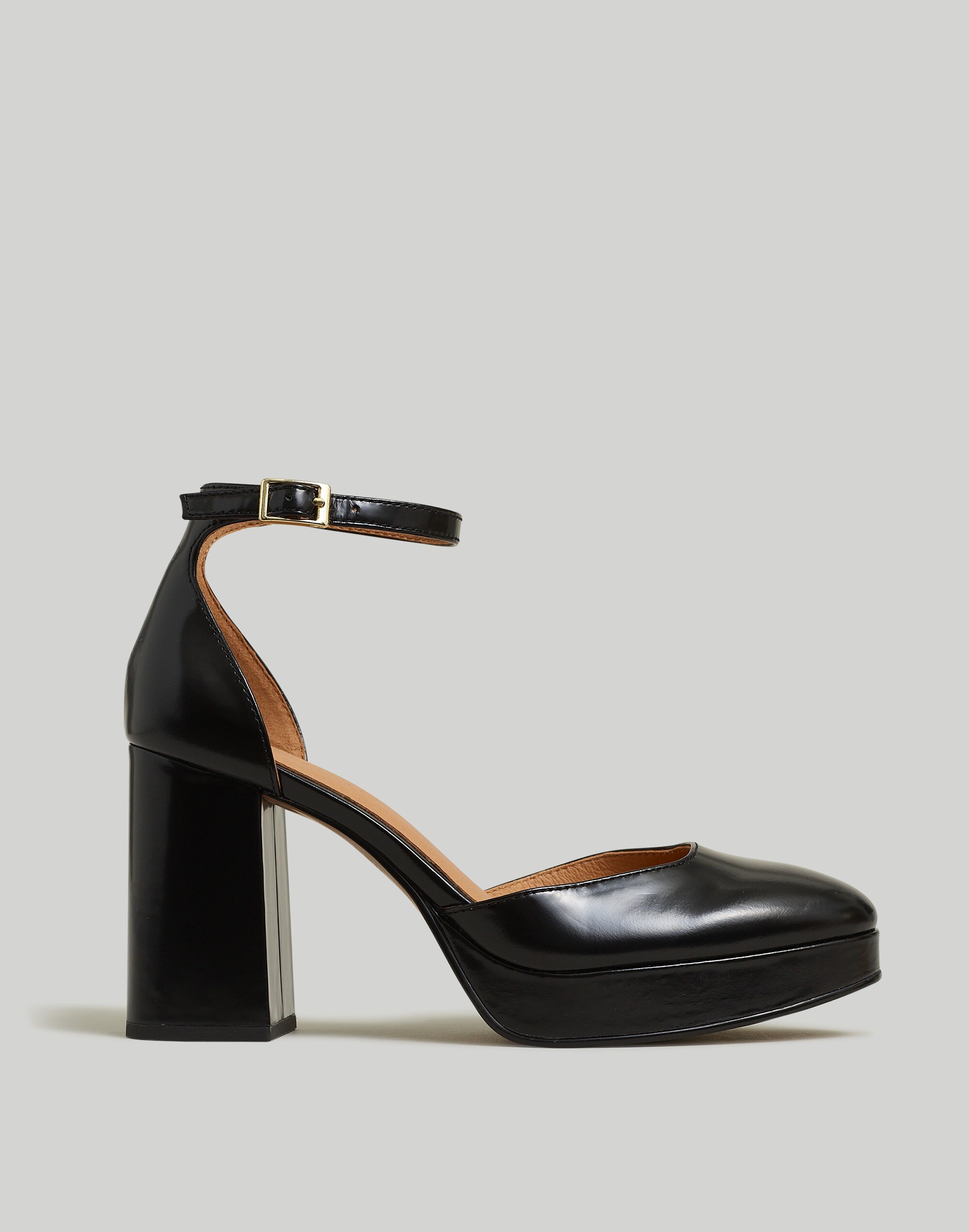 The Mable Ankle-Strap Platform Pump in Leather