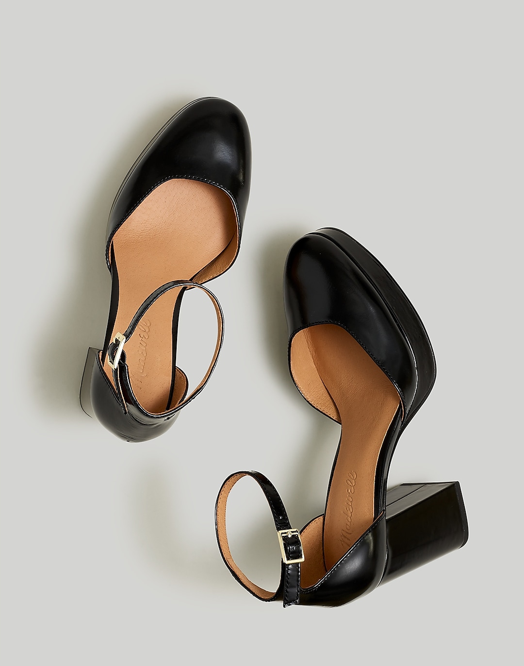 The Mable Ankle-Strap Platform Pump in Leather