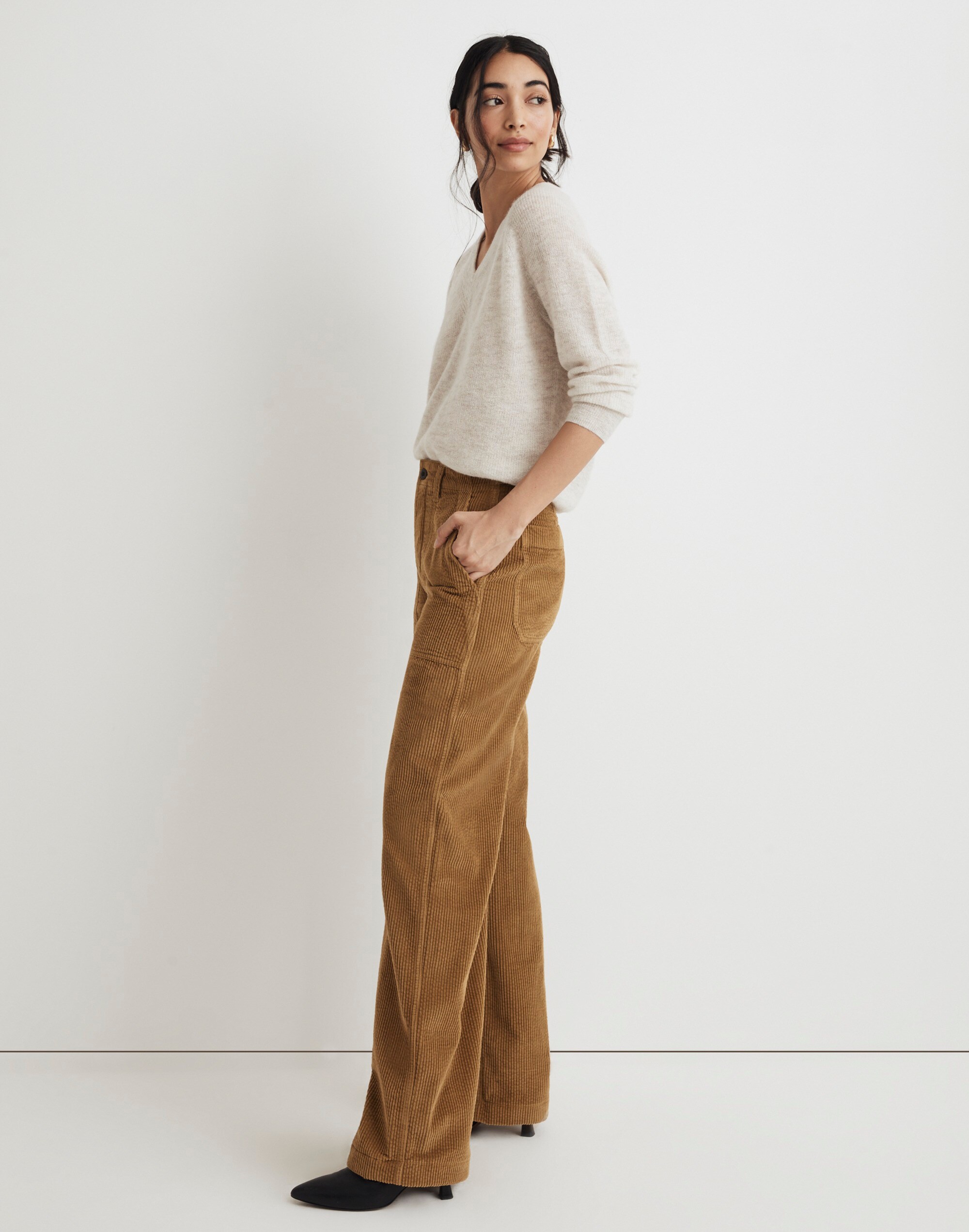 Griff Superwide-Leg Fatigue Cargo Pants in Garment-Dyed Corduroy