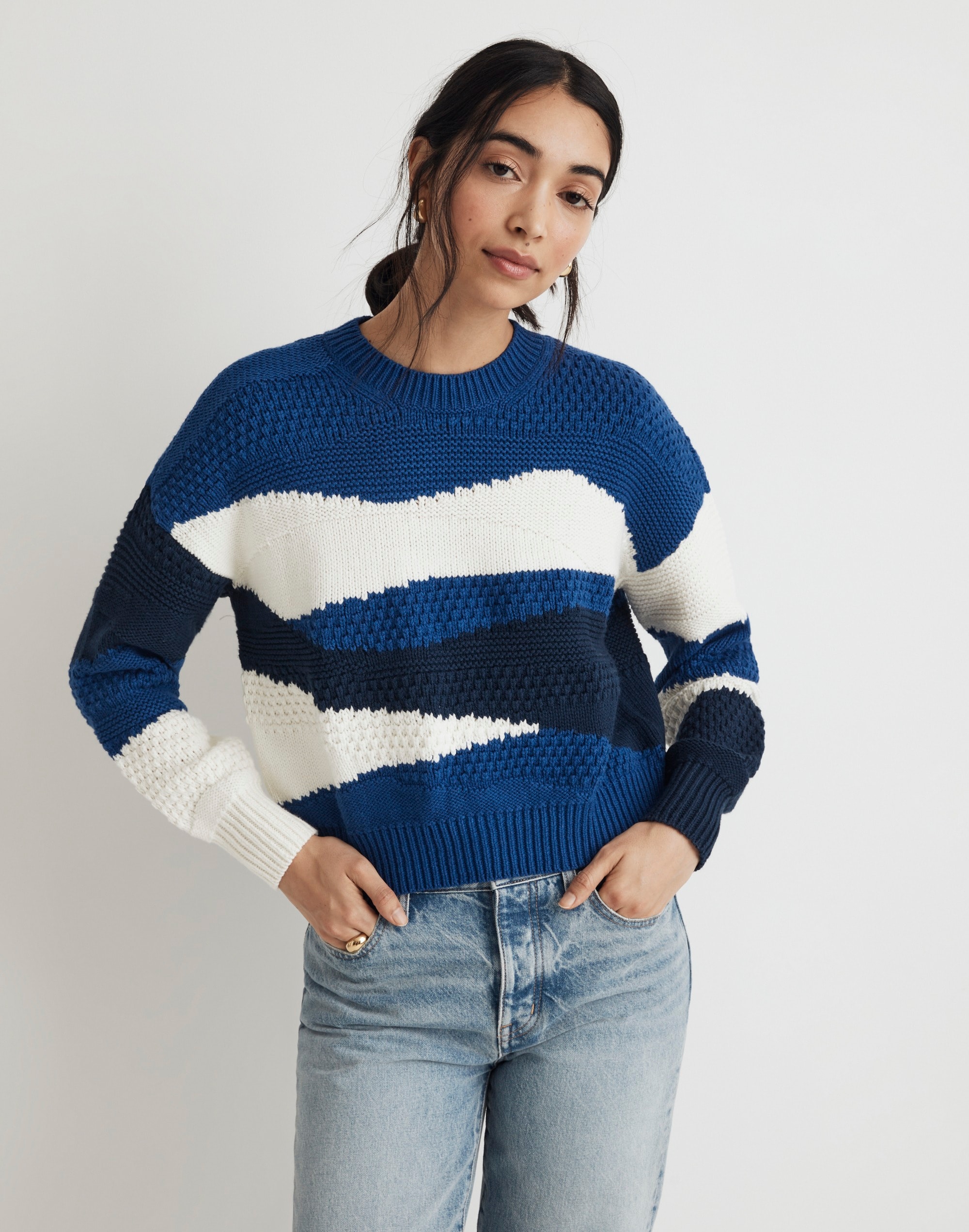 Intarsia Crewneck Sweater