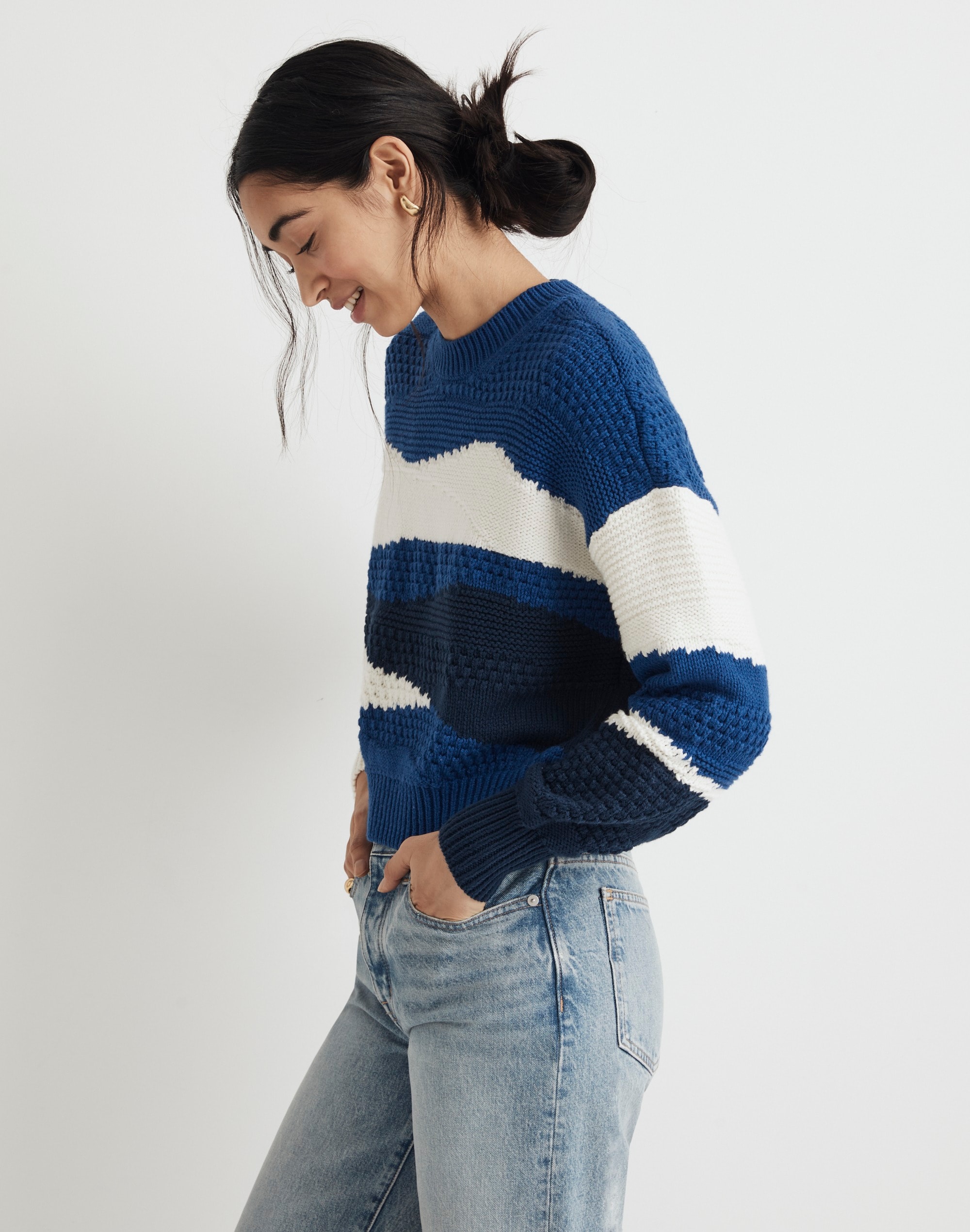 Intarsia Crewneck Sweater