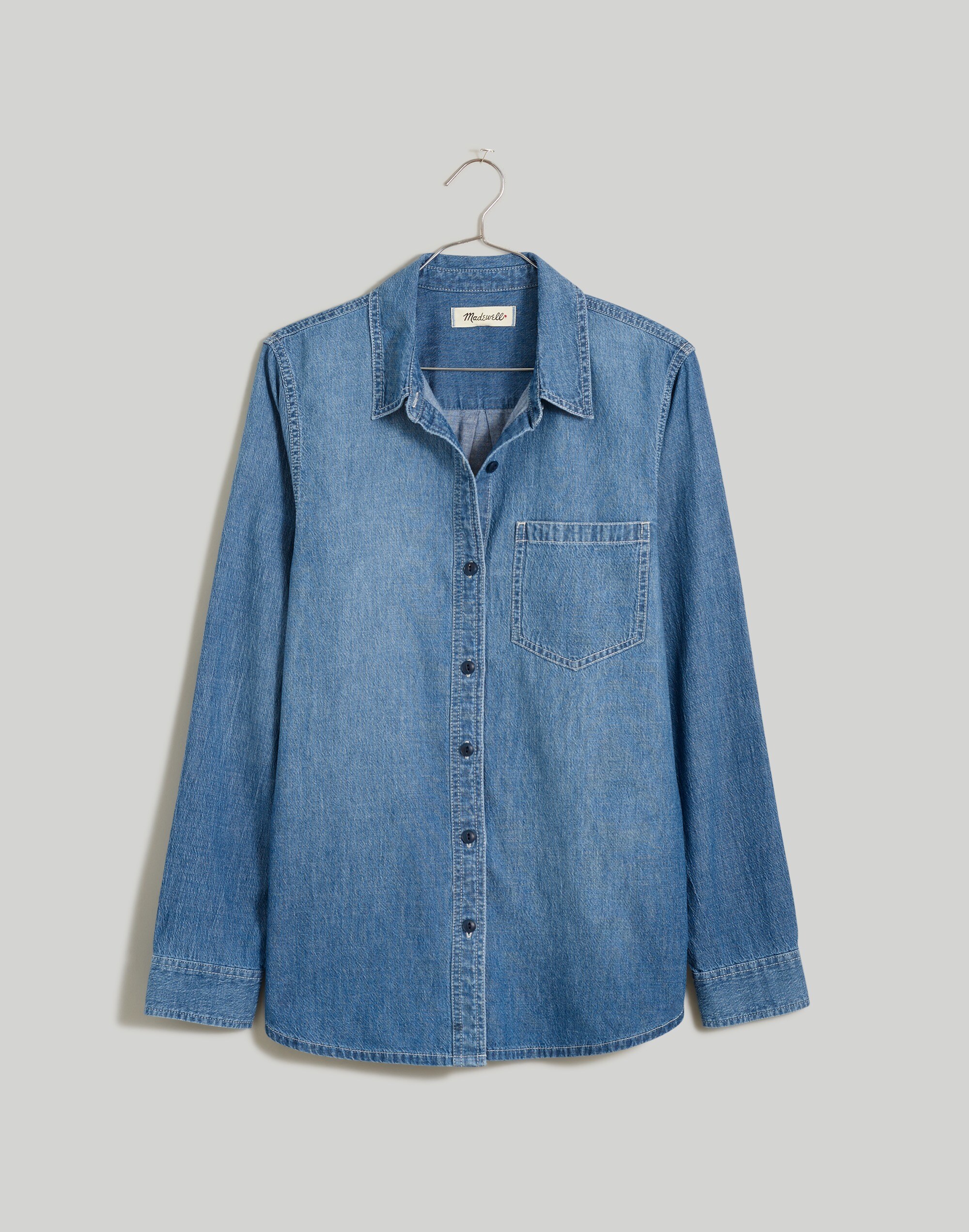 Denim Button-Up Shirt in Nielsen Wash