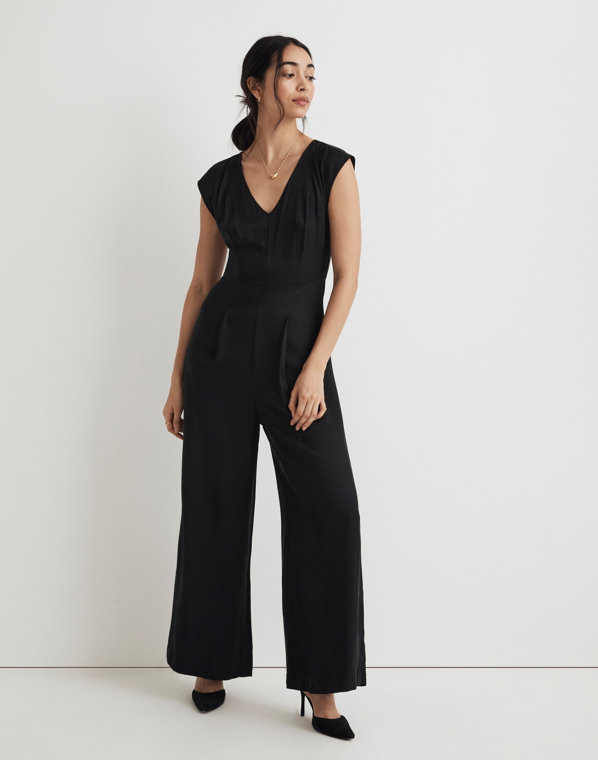 Seamed Wide-Leg Jumpsuit