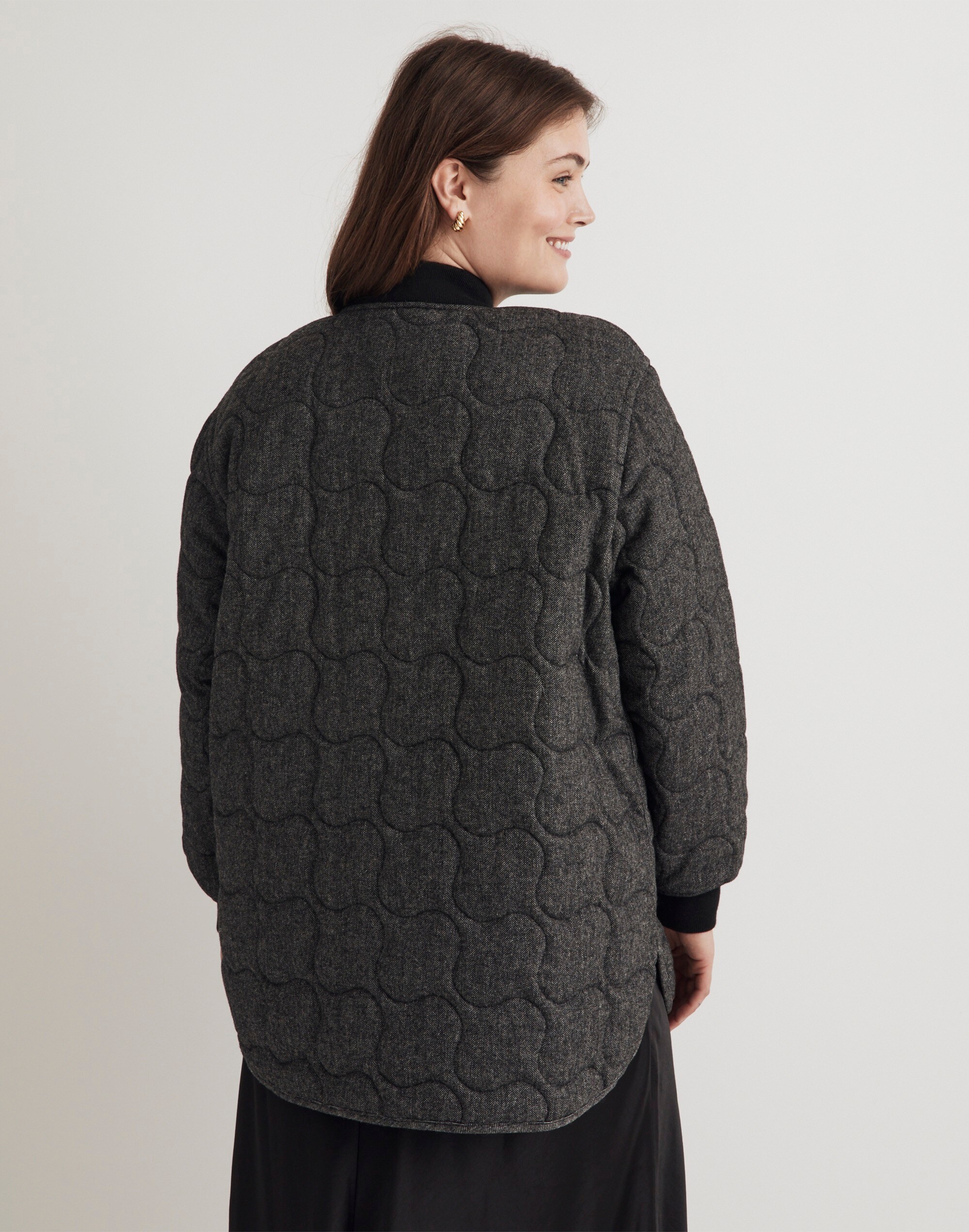 Plus Quilted Oversized Bomber Jacket