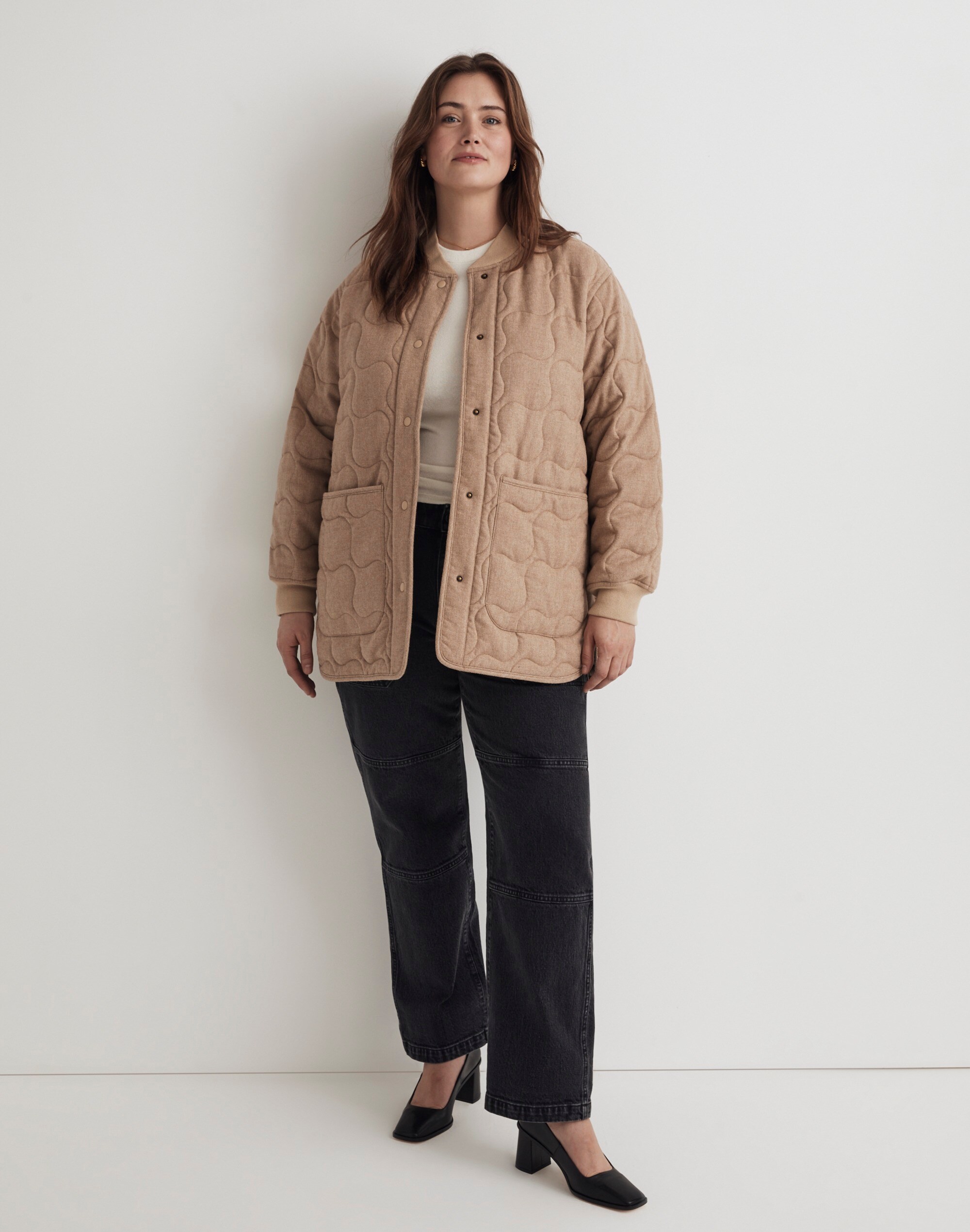 Plus Quilted Oversized Bomber Jacket
