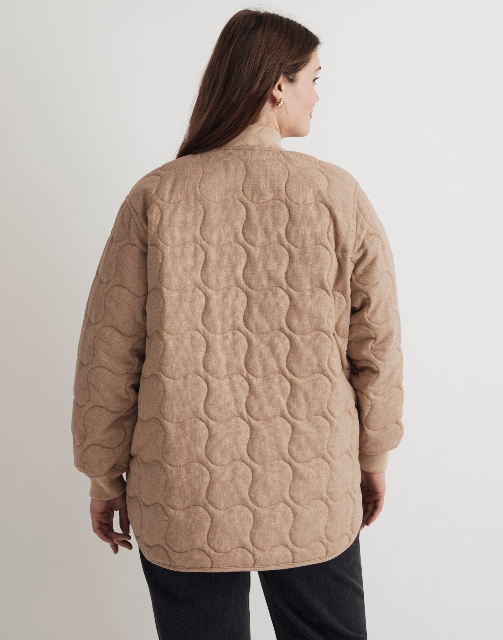 Plus Quilted Oversized Bomber Jacket
