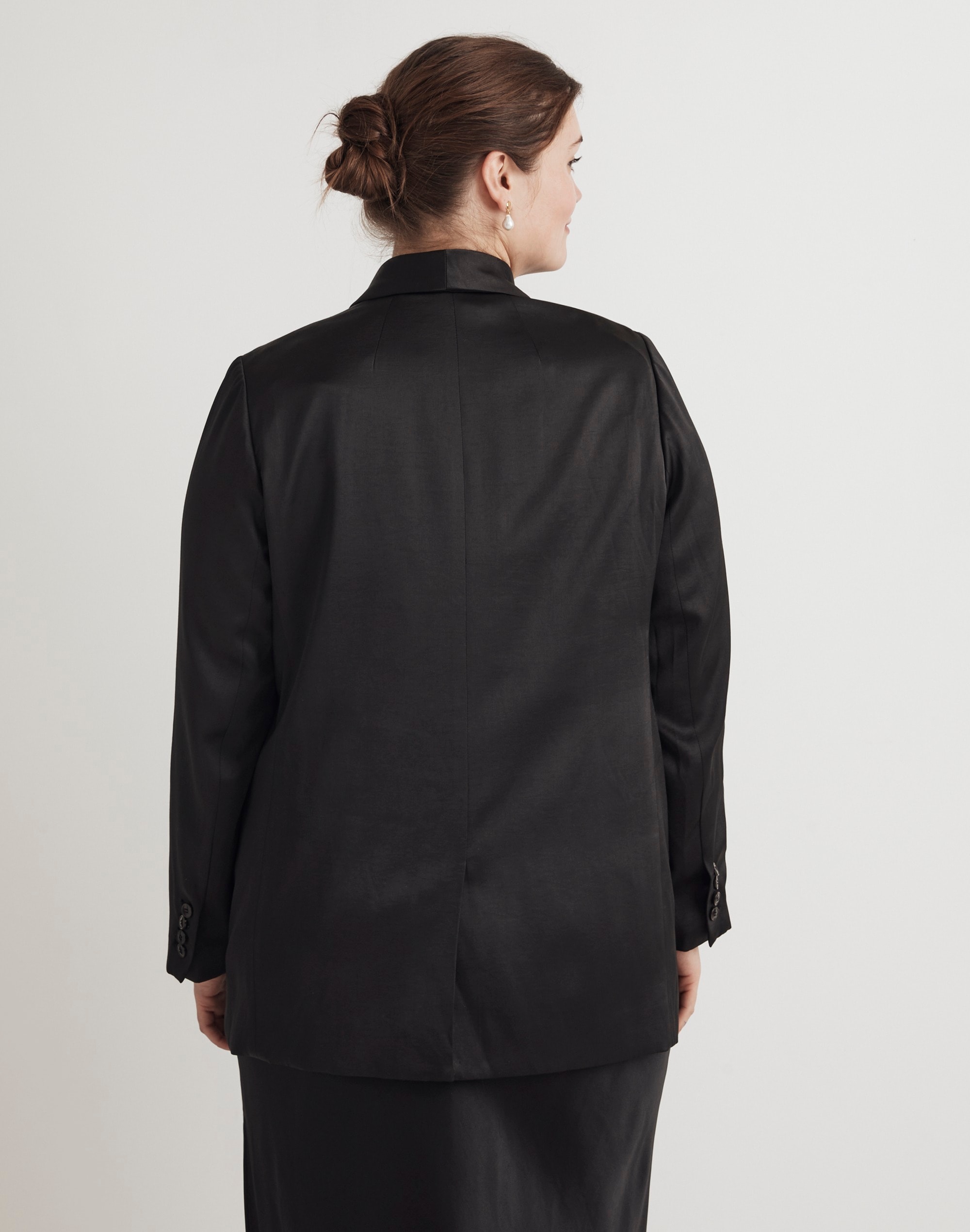 Plus Satin Oversized Blazer