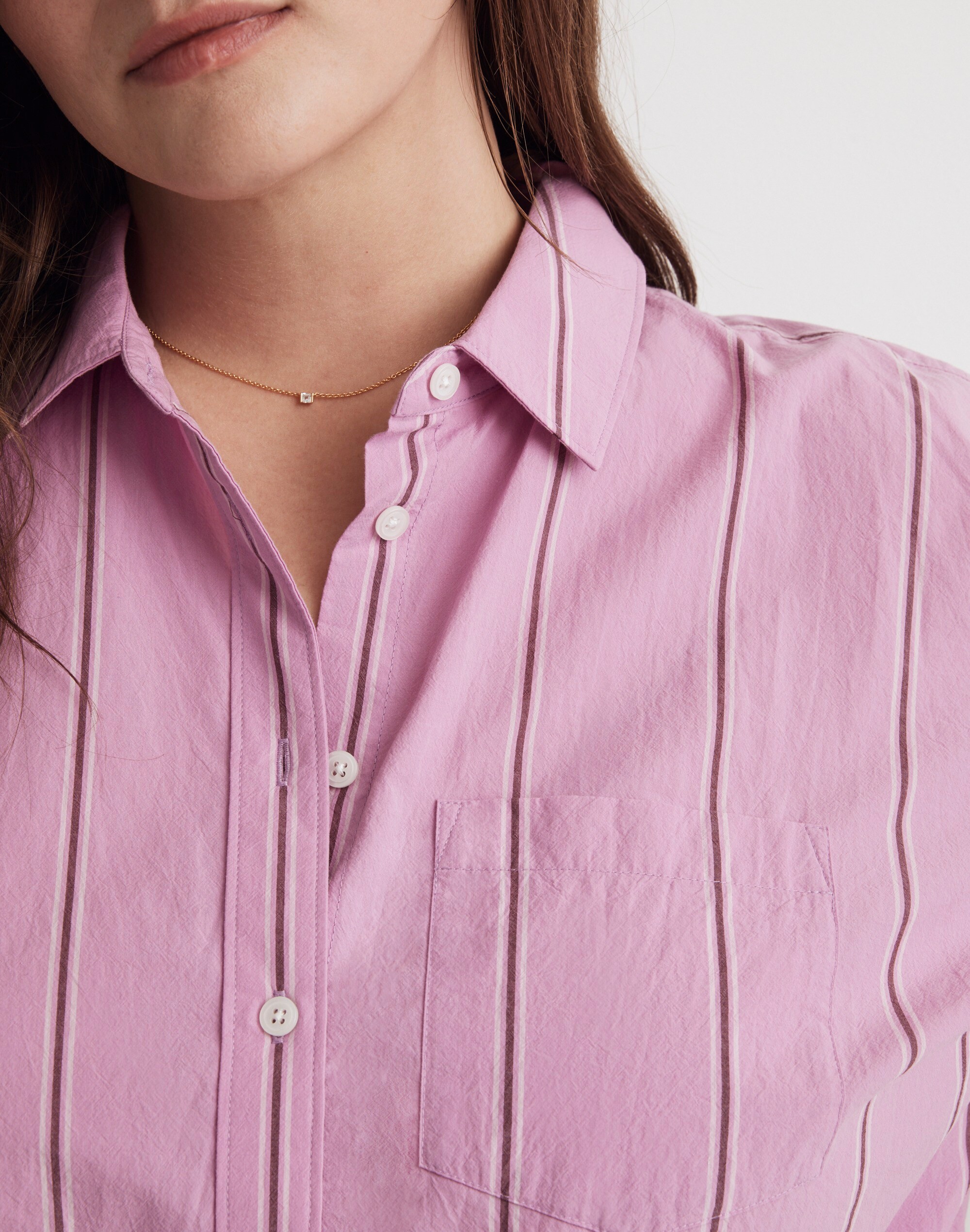 Plus Signature Poplin Oversized Boyshirt in Stripe