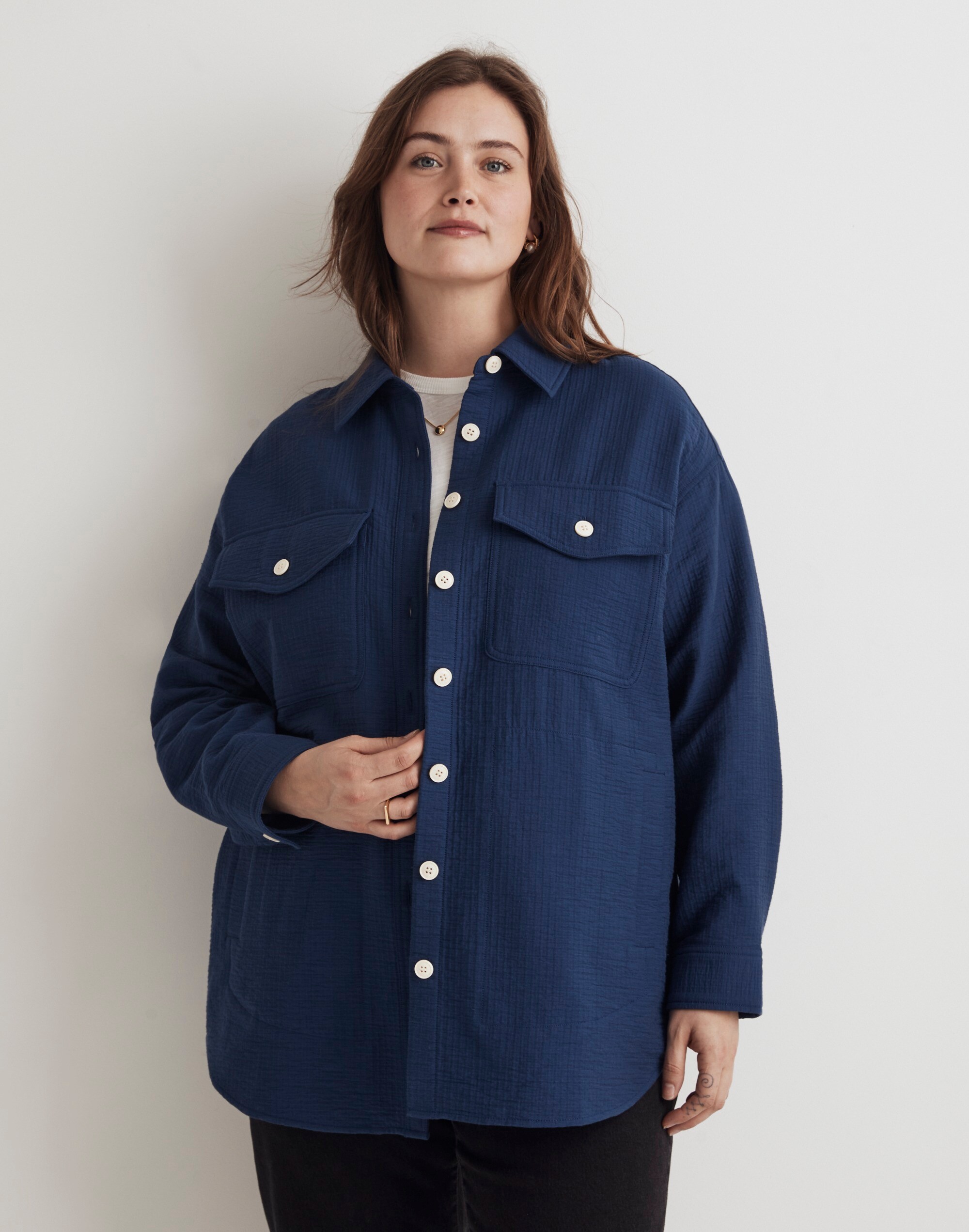 Plus Superoversized Shirt Jacket